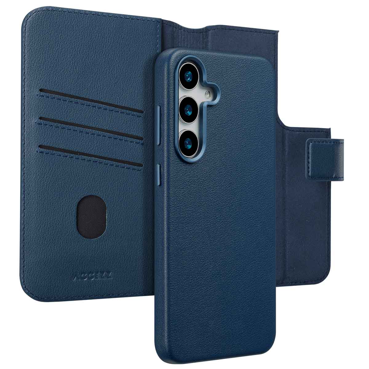 Accezz Leather Bookcase 2-in-1 met MagSafe voor de Samsung Galaxy S25 Plus - Nightfall Blue