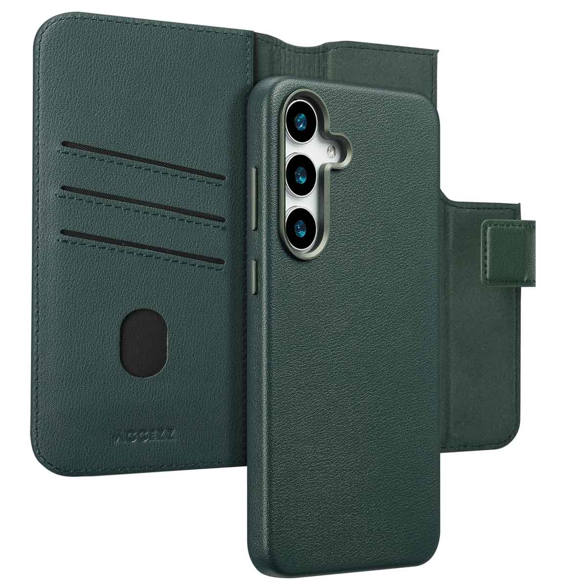 Accezz Leather Bookcase 2-in-1 met MagSafe voor de Samsung Galaxy S25 Plus - Cedar Green