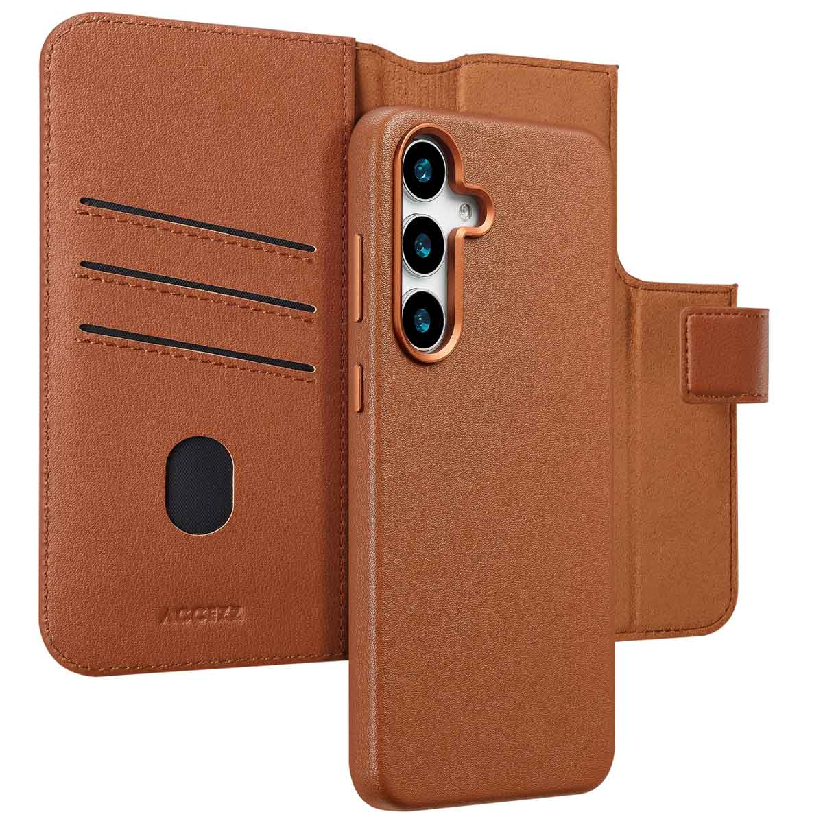 Accezz Leather Bookcase 2-in-1 met MagSafe voor de Samsung Galaxy S25 Plus - Sienna Brown