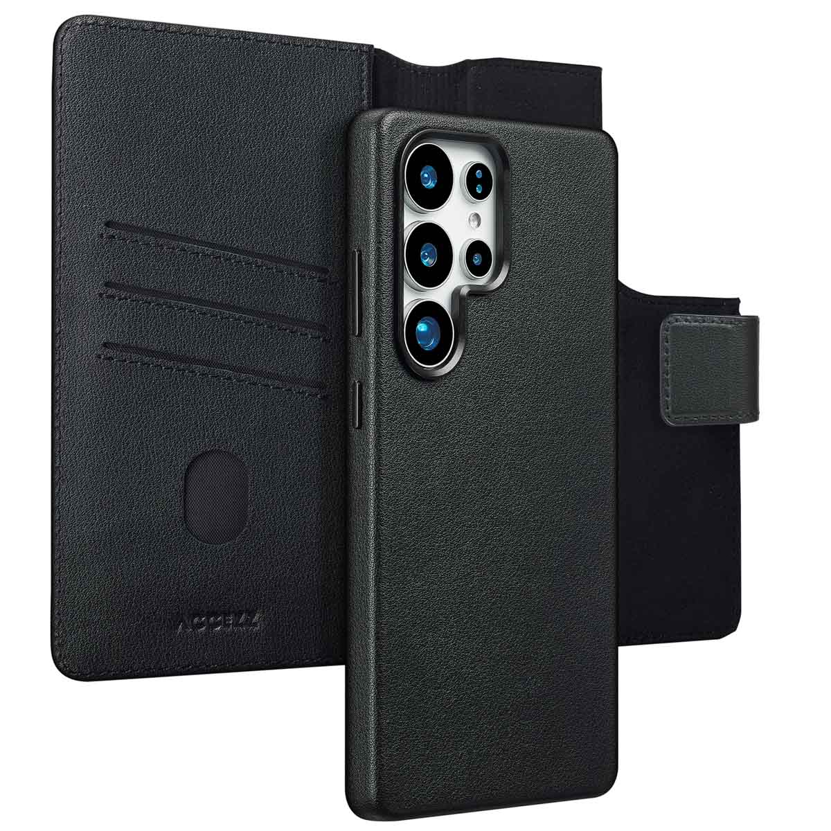 Accezz Leather Bookcase 2-in-1 met MagSafe voor de Samsung Galaxy S25 Ultra - Onyx Black