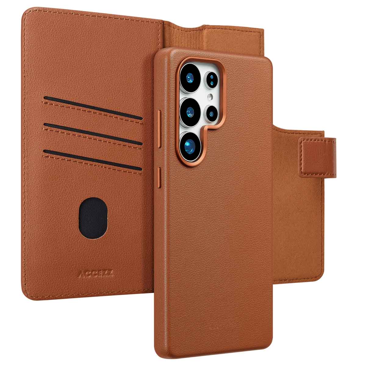 Accezz Leather Bookcase 2-in-1 met MagSafe voor de Samsung Galaxy S25 Ultra - Sienna Brown
