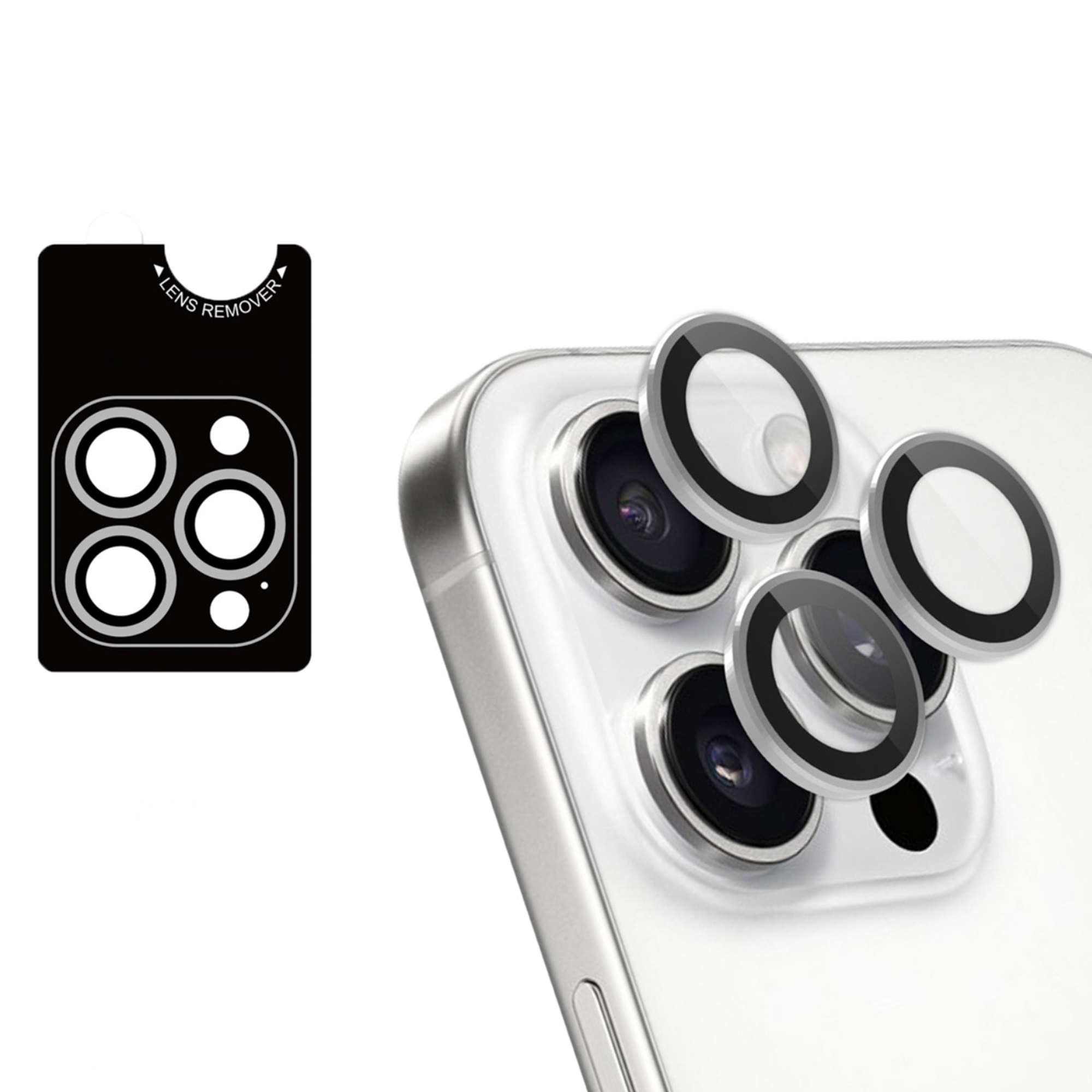 imoshion 2 Pack Camera lens protector voor de Apple iPhone 16 Pro / 16 Pro Max - Wit / Titanium