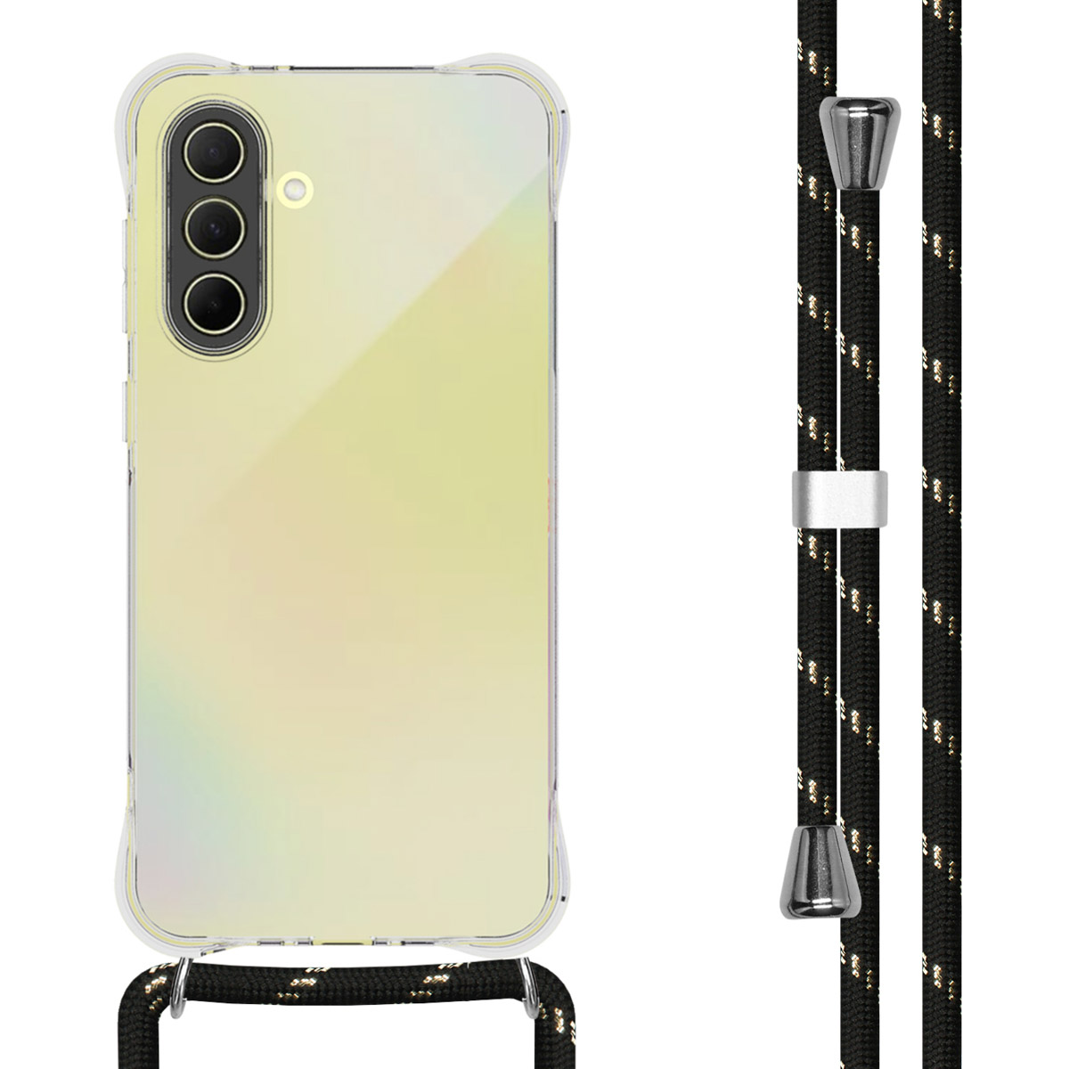 imoshion Coque arrière Transparente avec cordon Samsung Galaxy A36 - Noir / Or