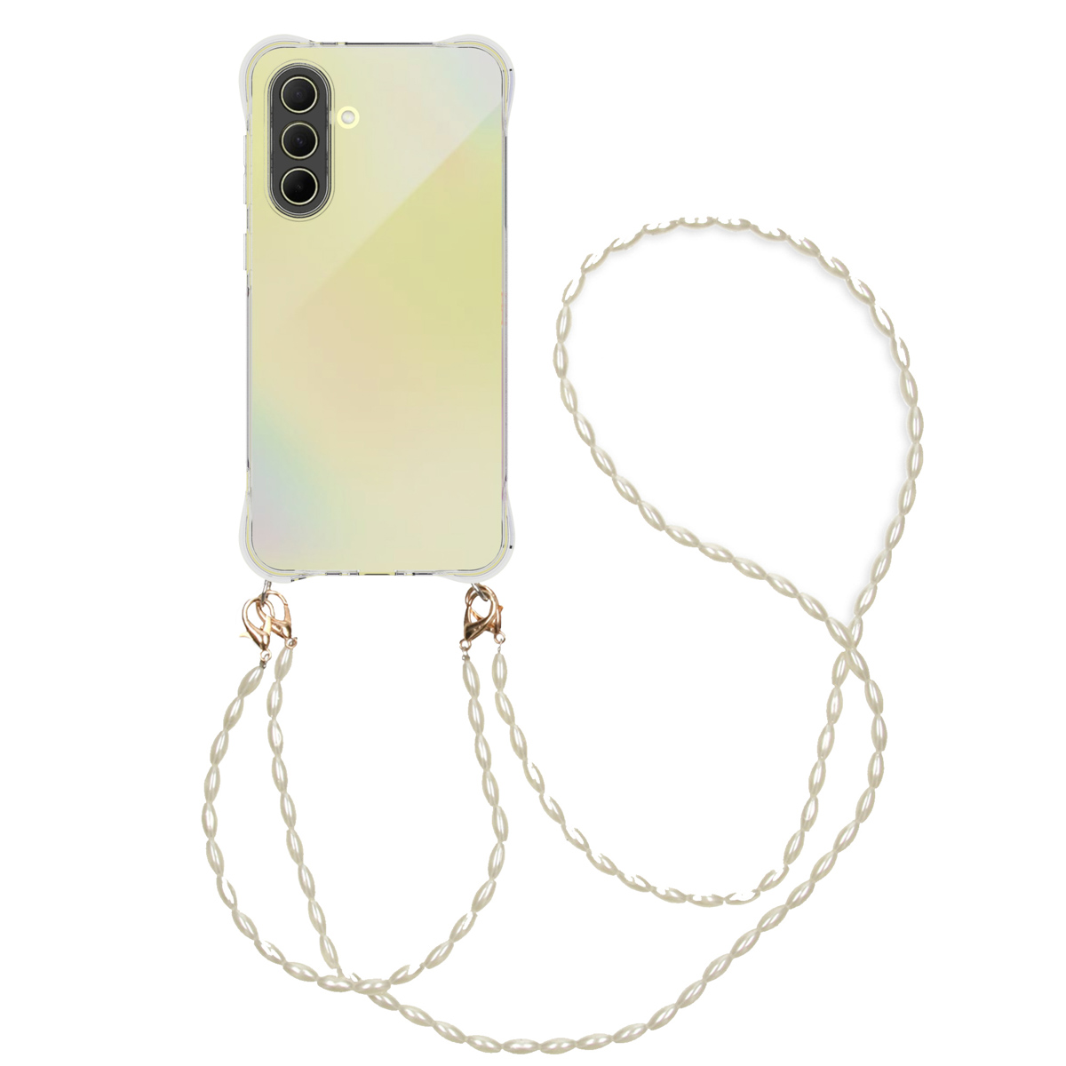 imoshion Coque avec dragonne + bracelet - Perles Samsung Galaxy A36 - Transparent
