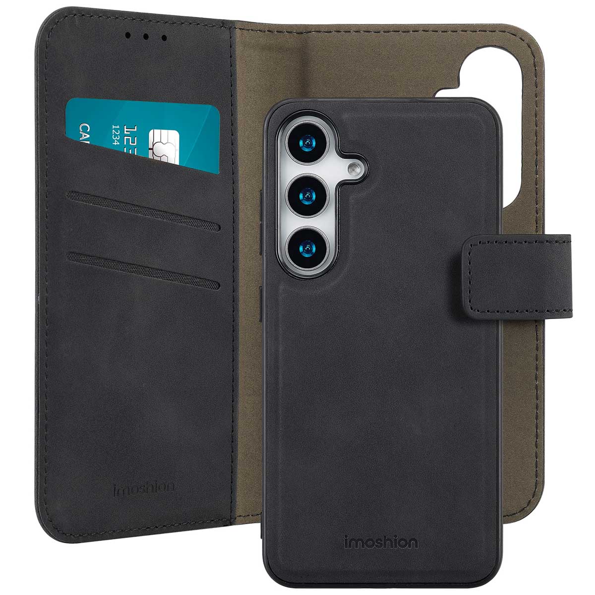 imoshion Etui de télephone luxe 2-en-1 amovible Samsung Galaxy S25 - Noir