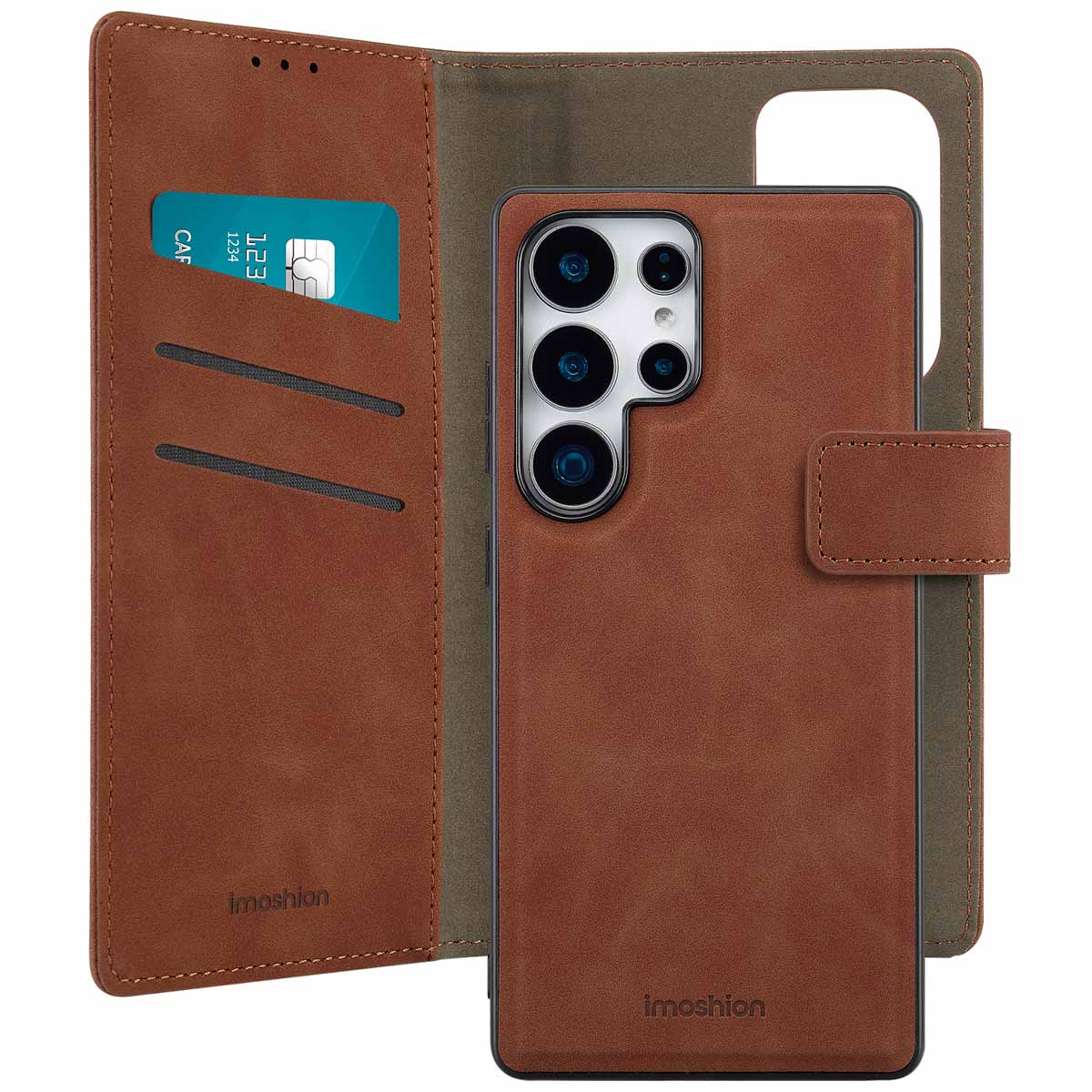 imoshion Etui de télephone luxe 2-en-1 amovible Samsung Galaxy S25 Ultra - Marron