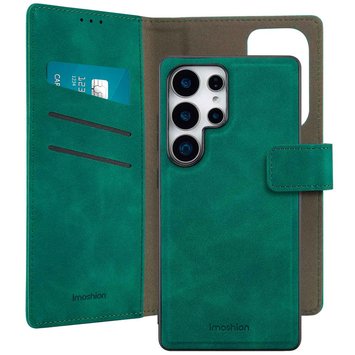 imoshion Uitneembare 2-in-1 Luxe Bookcase voor de Samsung Galaxy S25 Ultra - Donkergroen