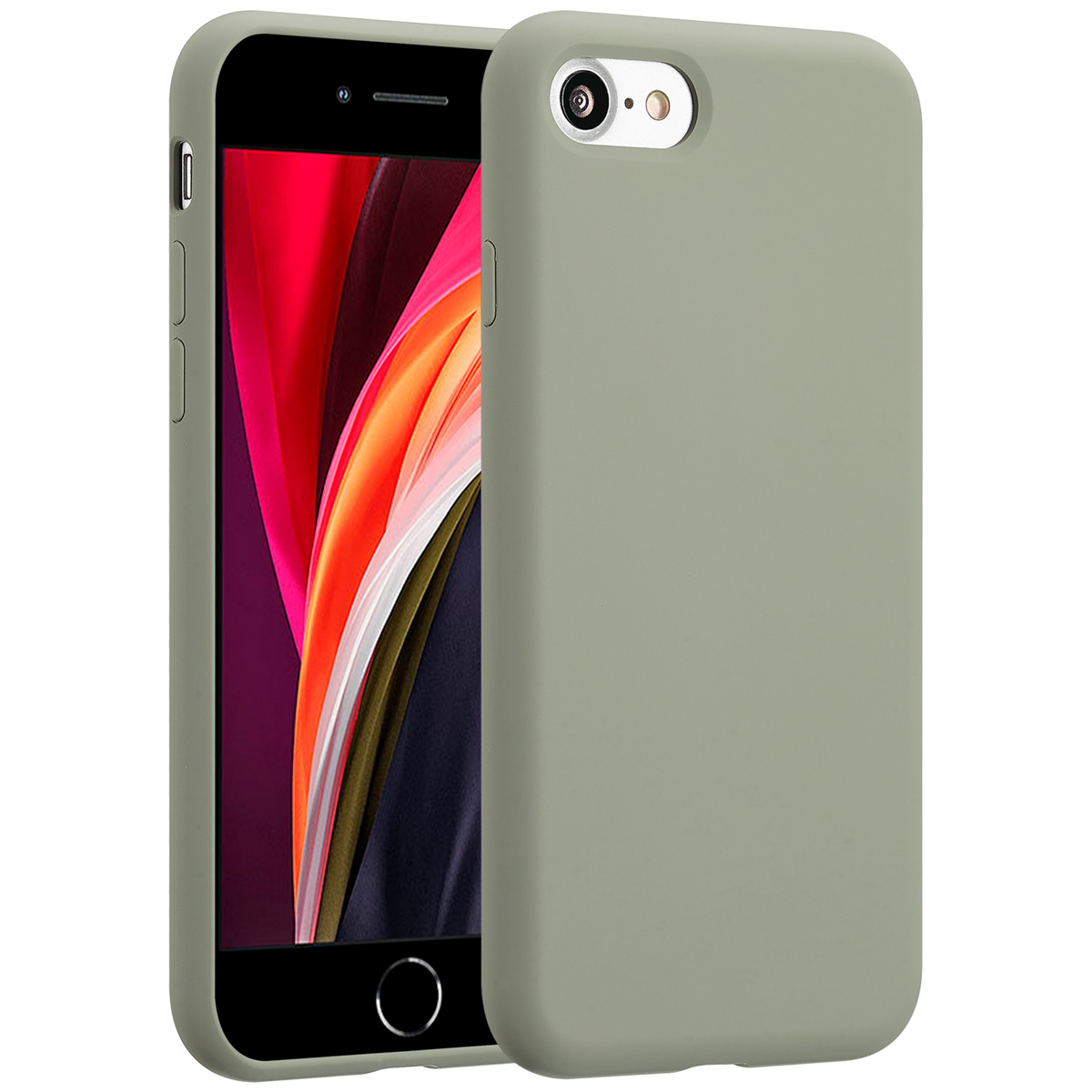 Accezz Coque Liquid Silicone Apple iPhone SE (2022 / 2020) / 8 / 7 - Cooper Green