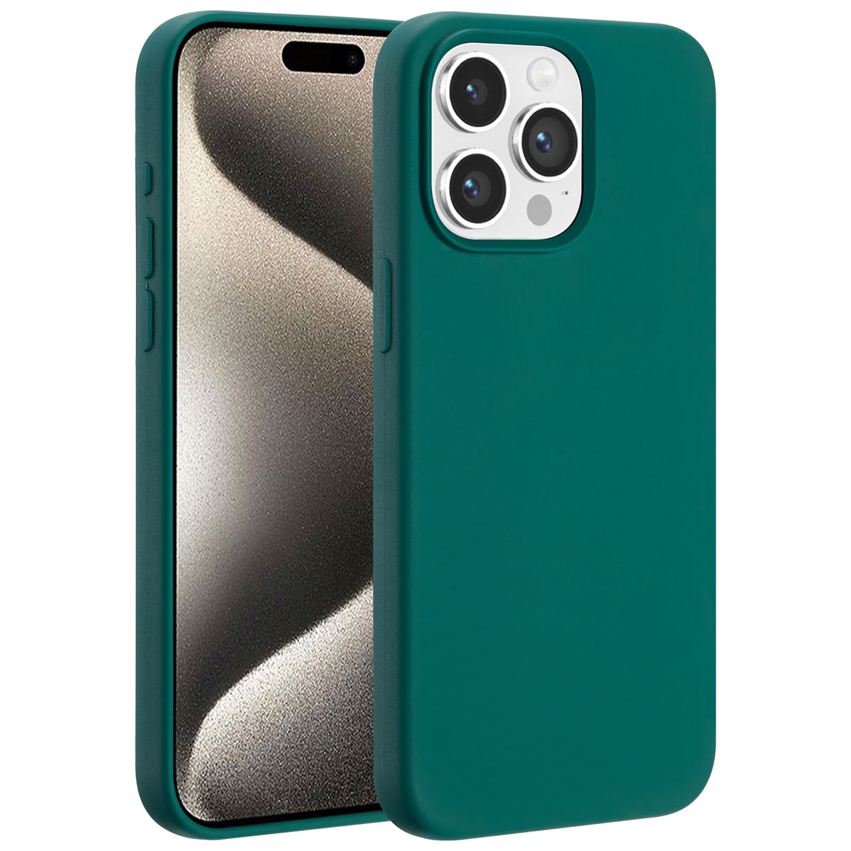 Accezz Liquid Silicone Backcover met MagSafe voor de Apple iPhone 15 Pro Max - Forest Green