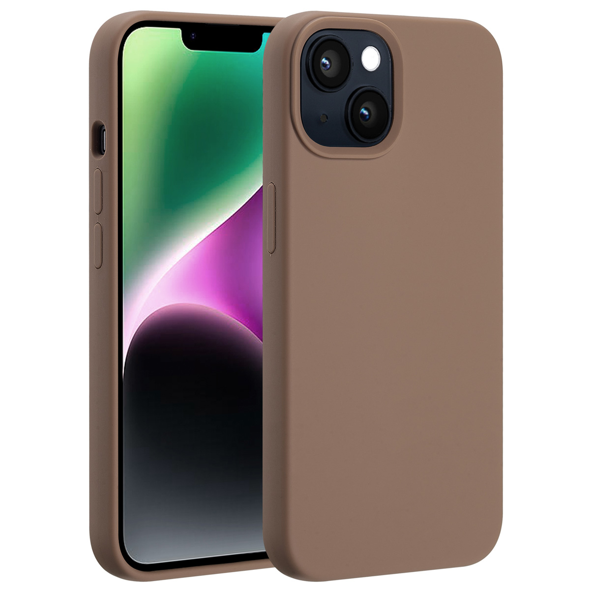 Accezz Liquid Silicone Backcover met MagSafe voor de Apple iPhone 14 / 13 - New Tea Brown