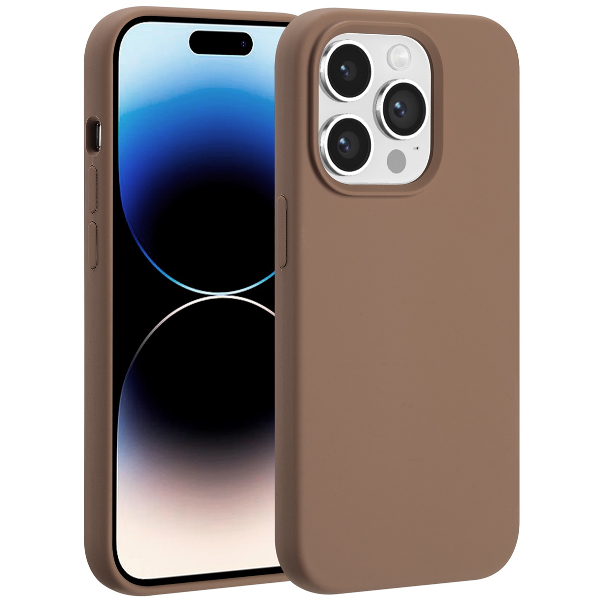 Accezz Coque Liquid Silicone avec MagSafe Apple iPhone 14 Pro - Marron clair