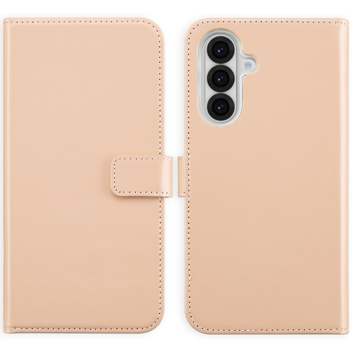 Selencia Echt Leren Bookcase voor de Samsung Galaxy A36 / A56 - Roze