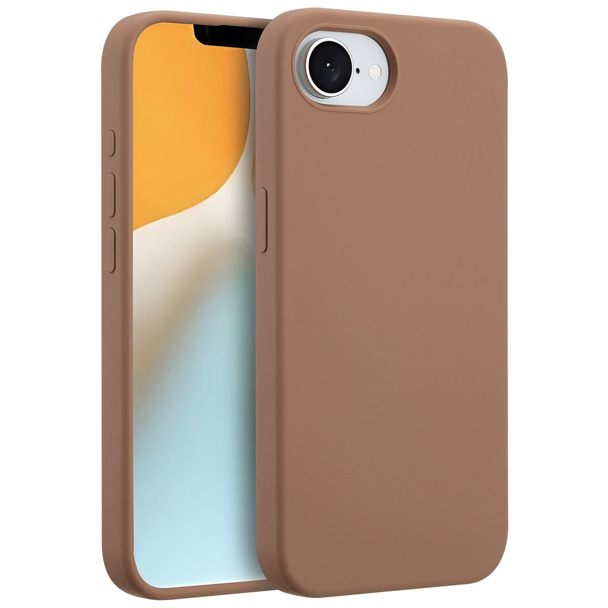 Accezz Coque Liquid Silicone avec MagSafe Apple iPhone 17e / 16e - Marron clair