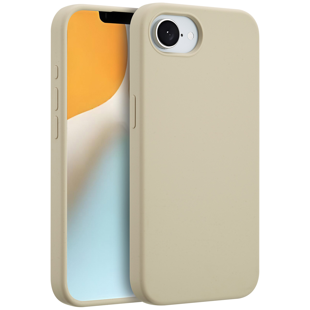 Accezz Liquid Silicone Backcover met MagSafe voor de Apple iPhone 17e / 16e - Stone