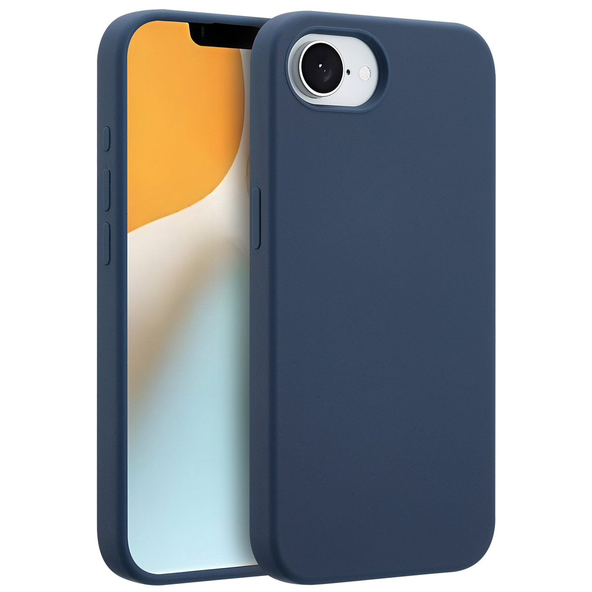 Accezz Liquid Silicone Backcover met MagSafe voor de Apple iPhone 17e / 16e - Donkerblauw