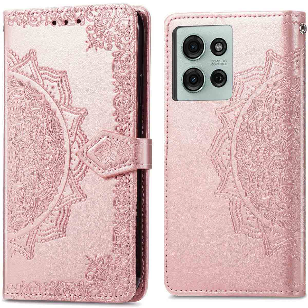imoshion Mandala Bookcase voor de Motorola Moto G75 5G - Rosé Goud