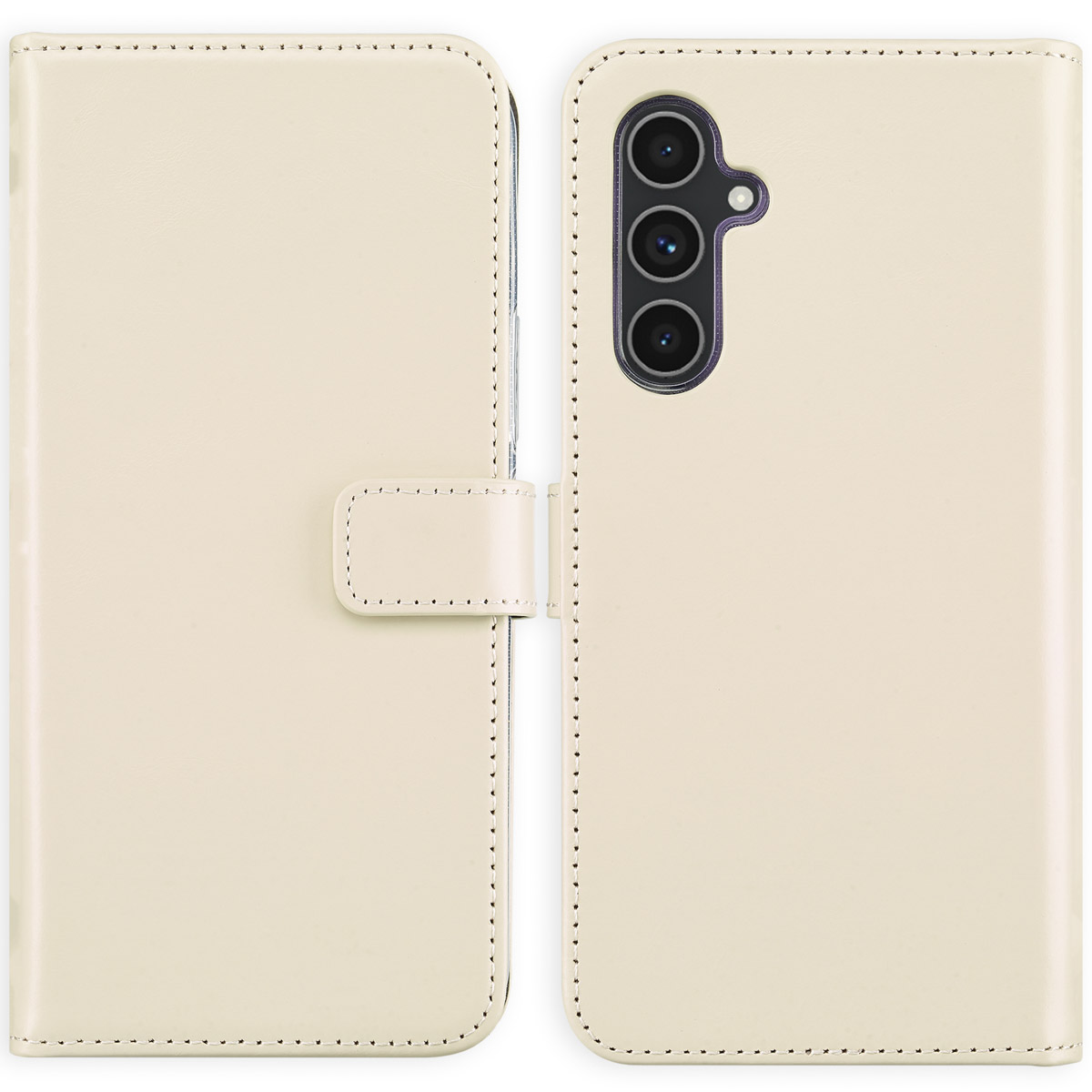 Selencia Echt Leren Bookcase voor de Samsung Galaxy A54 (5G) - Greige