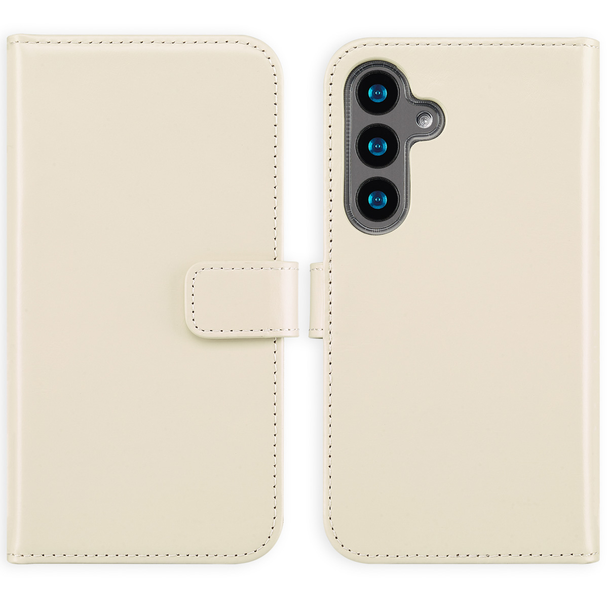 Selencia Echt Leren Bookcase voor de Samsung Galaxy S24 - Greige