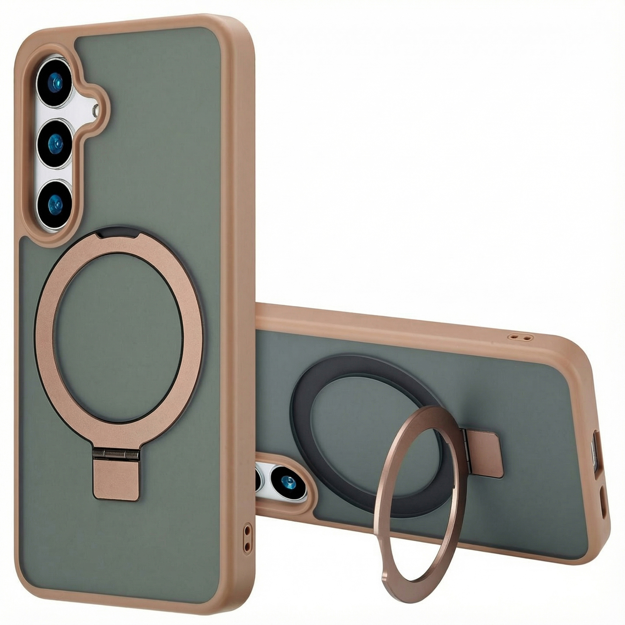 Accezz Coque Ring Stand avec MagSafe Samsung Galaxy S24 - Marron