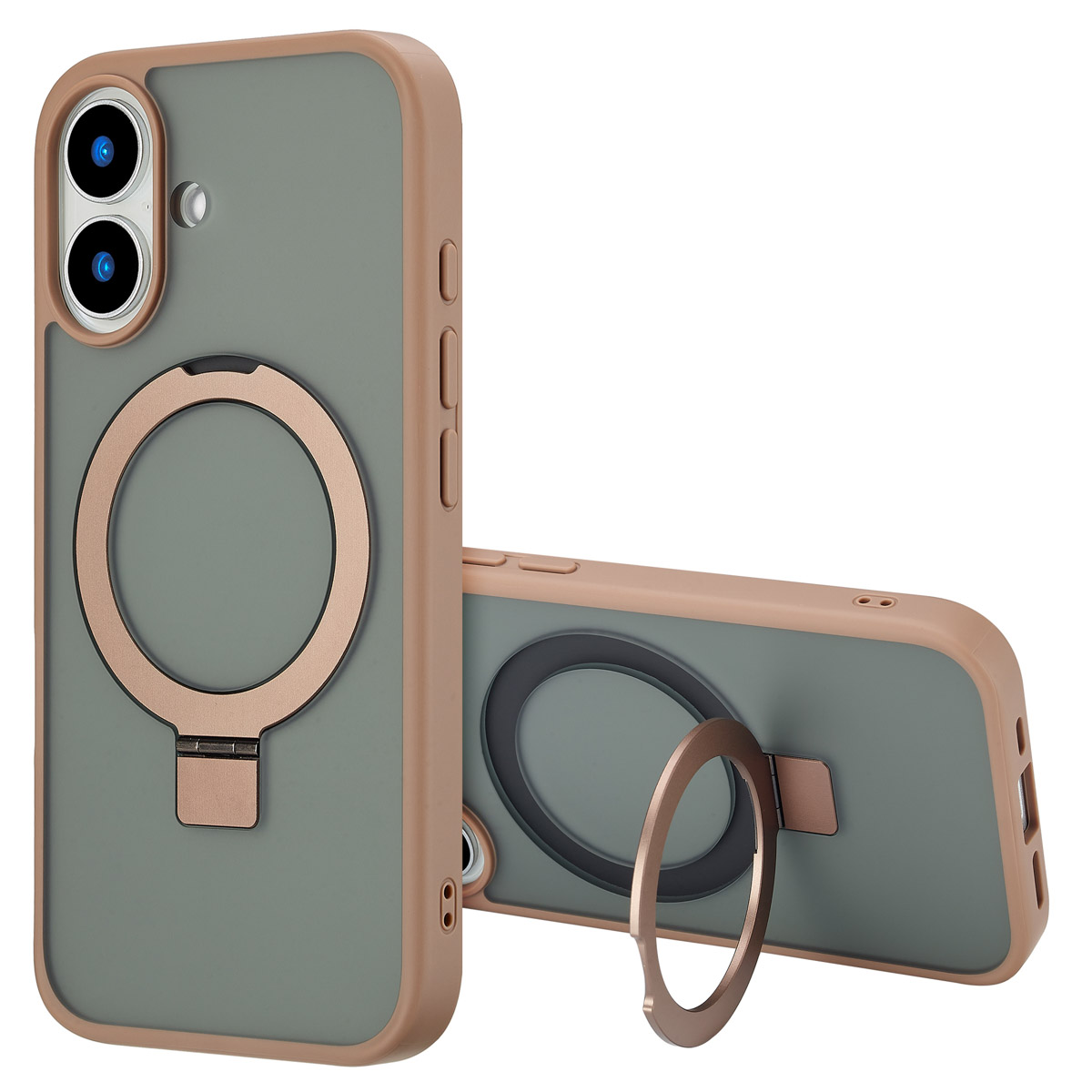 Accezz Coque Ring Stand avec MagSafe Apple iPhone 16 - Marron