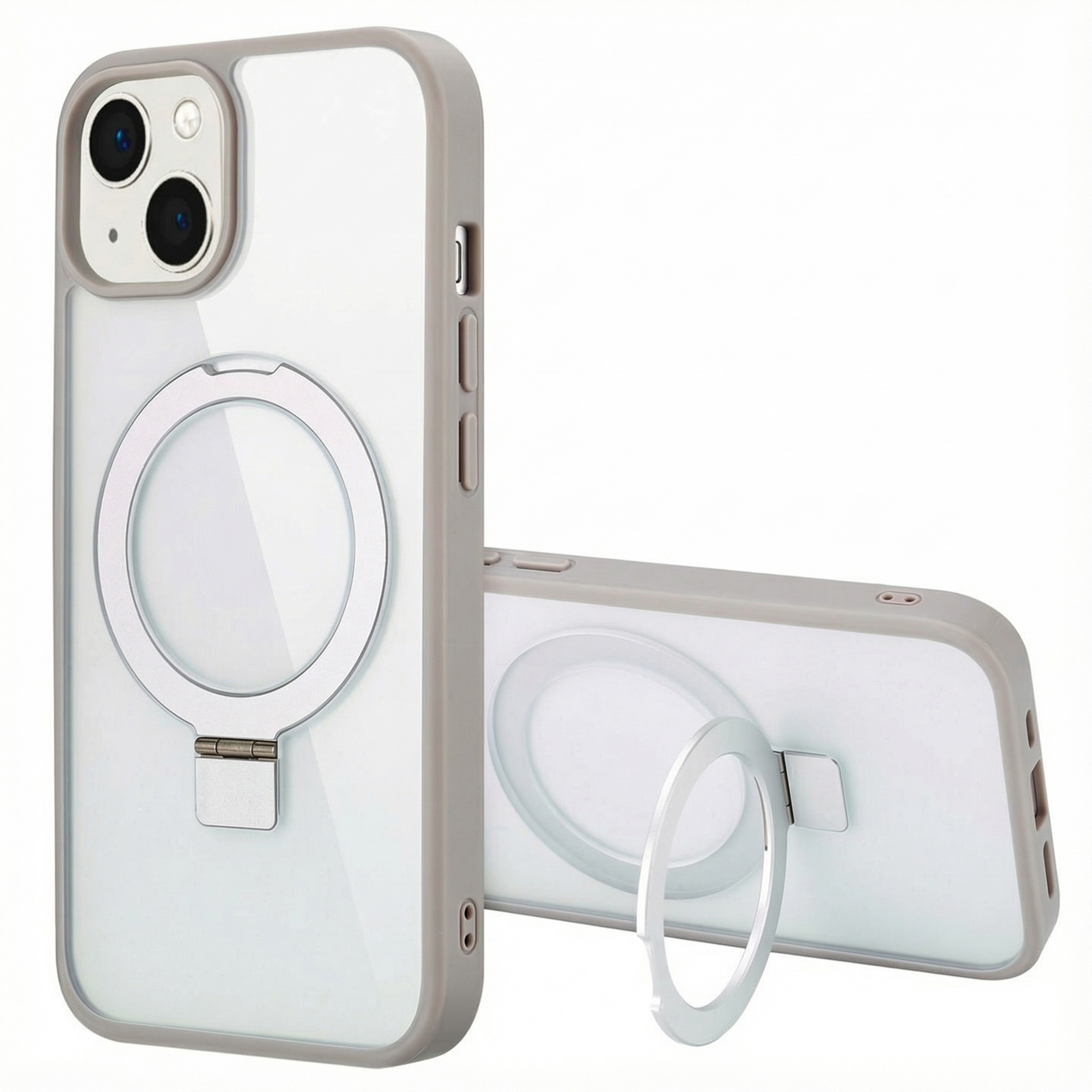Accezz Coque Ring Stand avec MagSafe Apple iPhone 13 - Gris