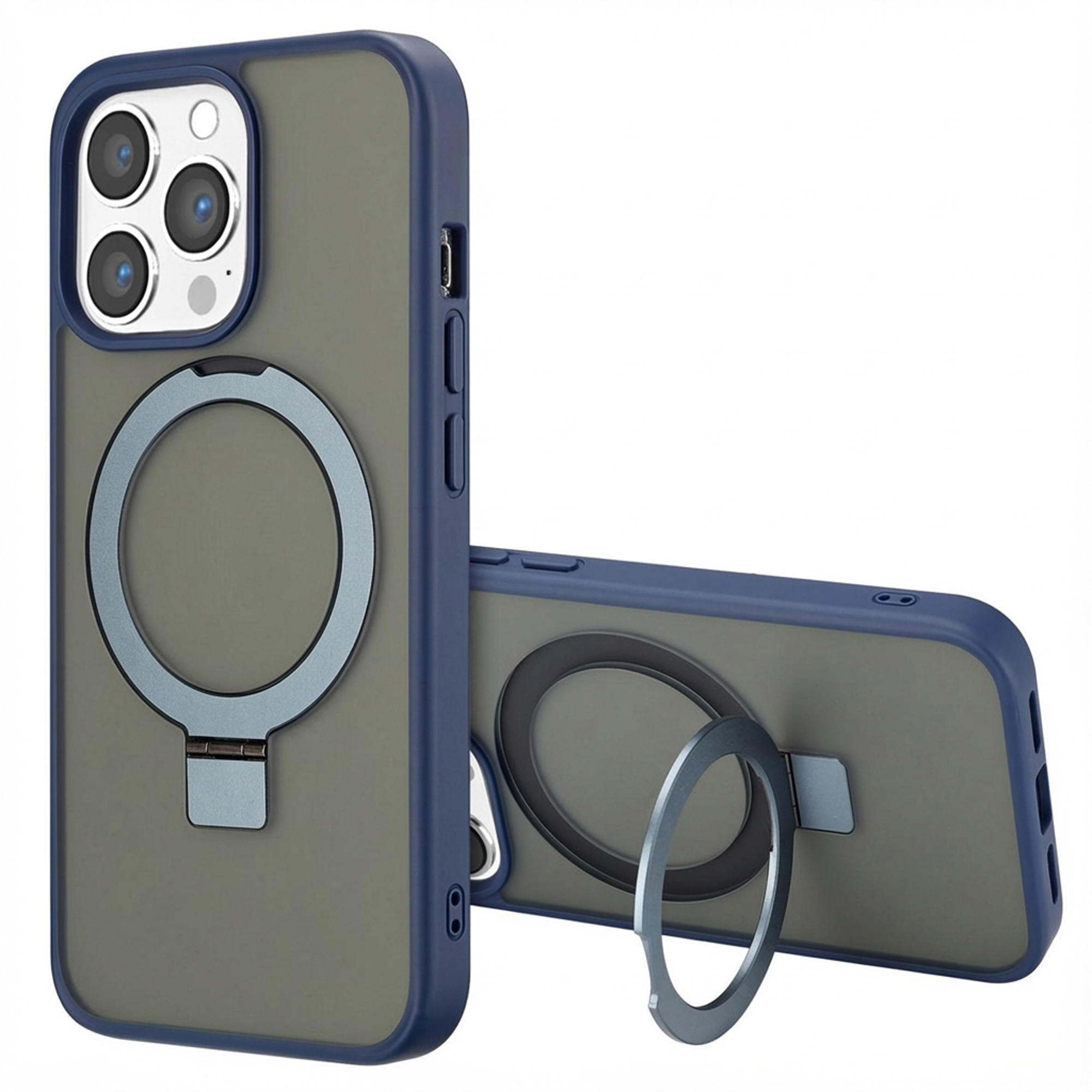 Accezz Coque Ring Stand avec MagSafe Apple iPhone 13 Pro Max - Bleu
