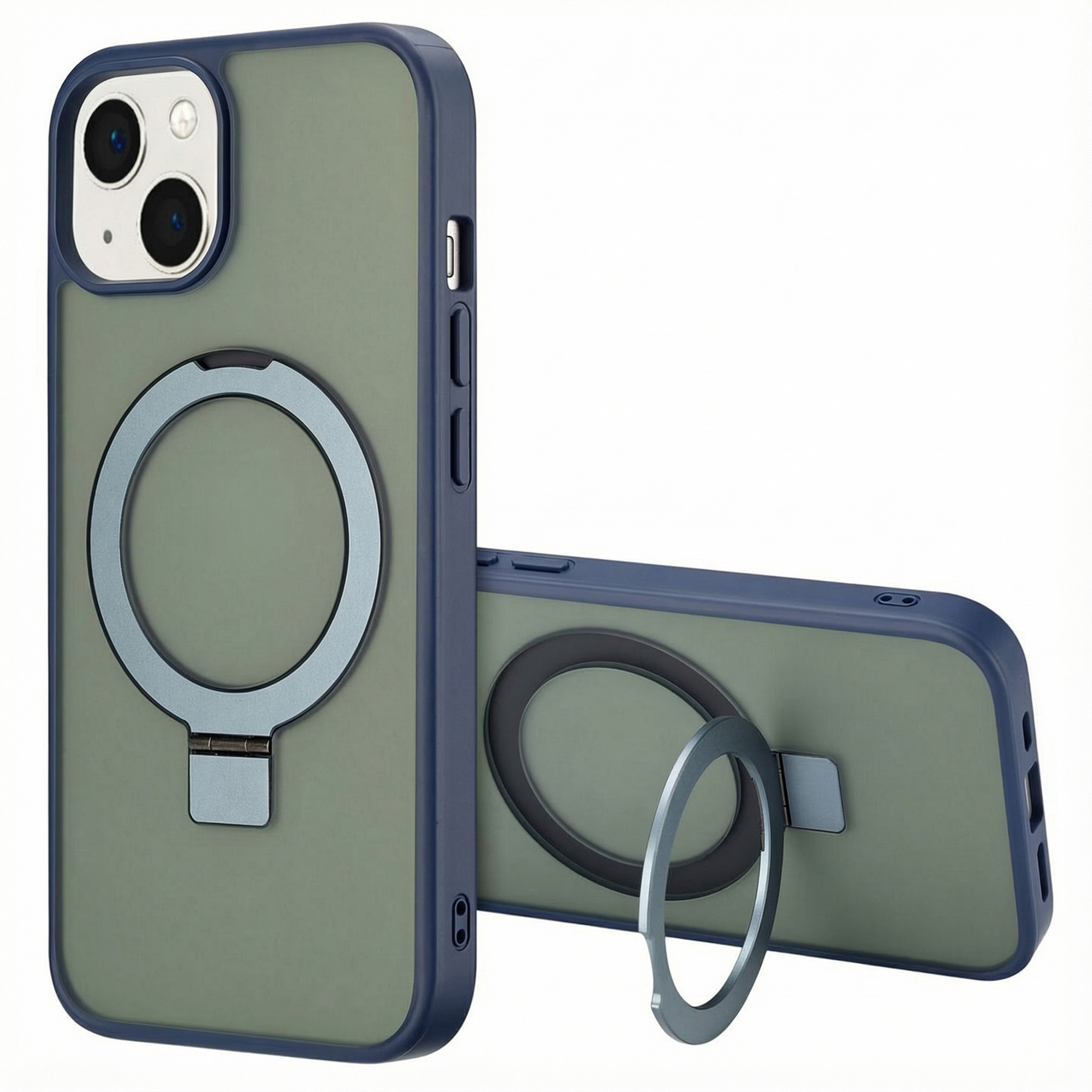 Accezz Coque Ring Stand avec MagSafe Apple iPhone 14 - Bleu