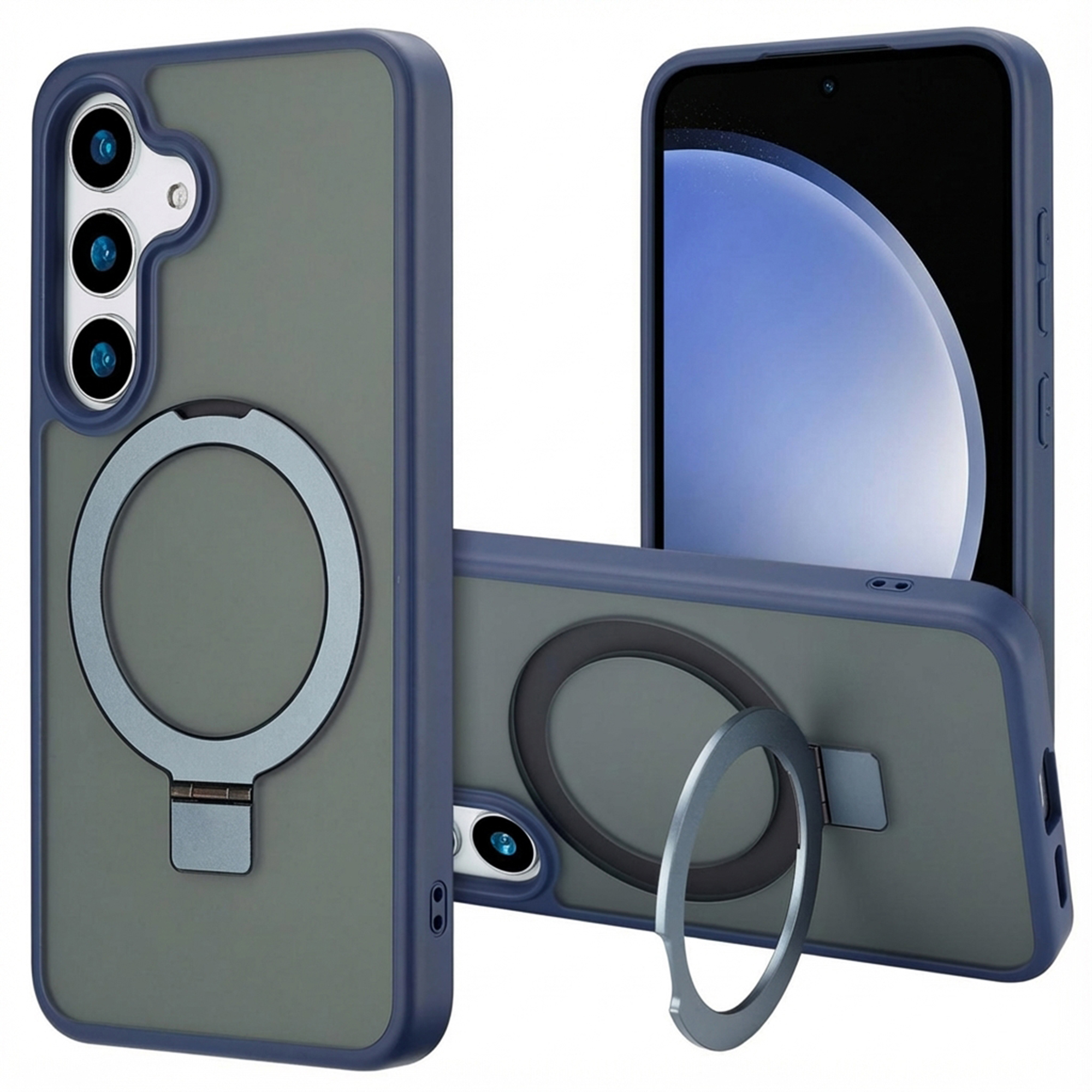 Accezz Coque Ring Stand avec MagSafe Samsung Galaxy S25 - Bleu
