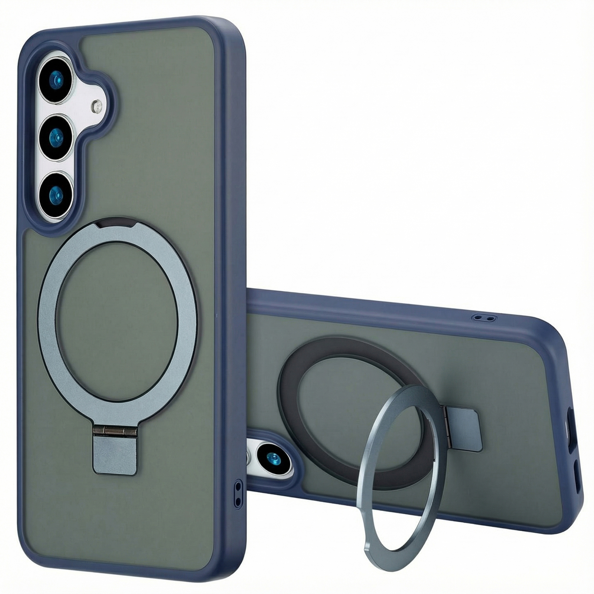 Accezz Coque Ring Stand avec MagSafe Samsung Galaxy S25 Plus - Bleu