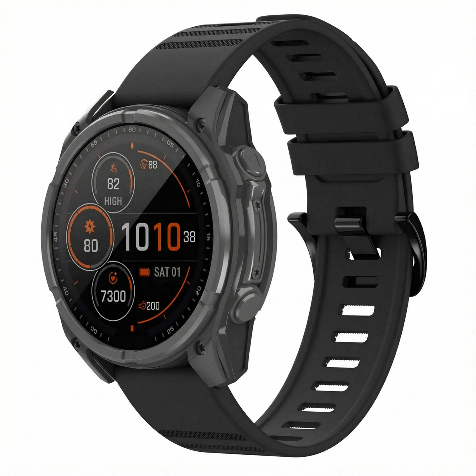 imoshion QuickFit® Stripe Siliconenbandje - Garmin 22 mm aansluiting - Zwart