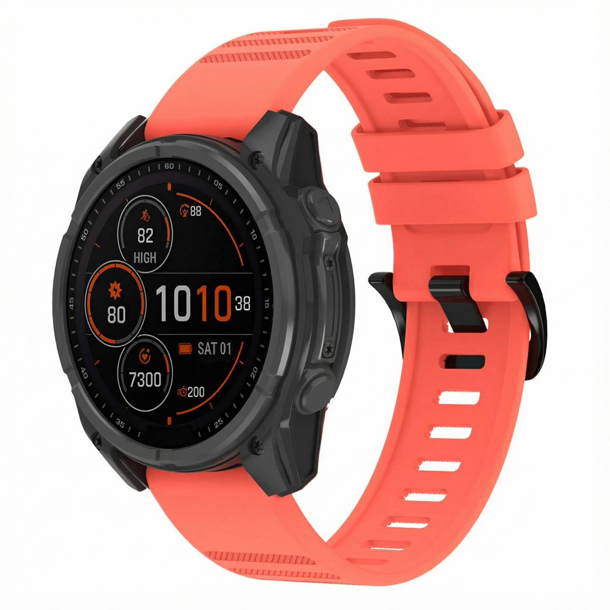 imoshion QuickFit® Stripe Siliconenbandje - Garmin 22 mm aansluiting - Oranje
