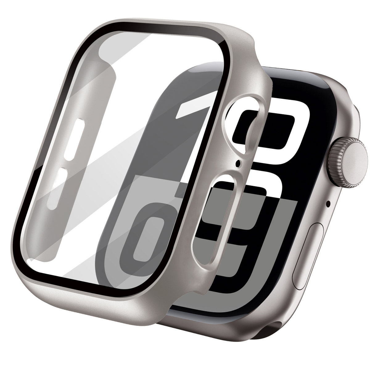 imoshion Full Cover Hardcase voor de Apple Watch 10 / 11 - 42 mm - Titanium