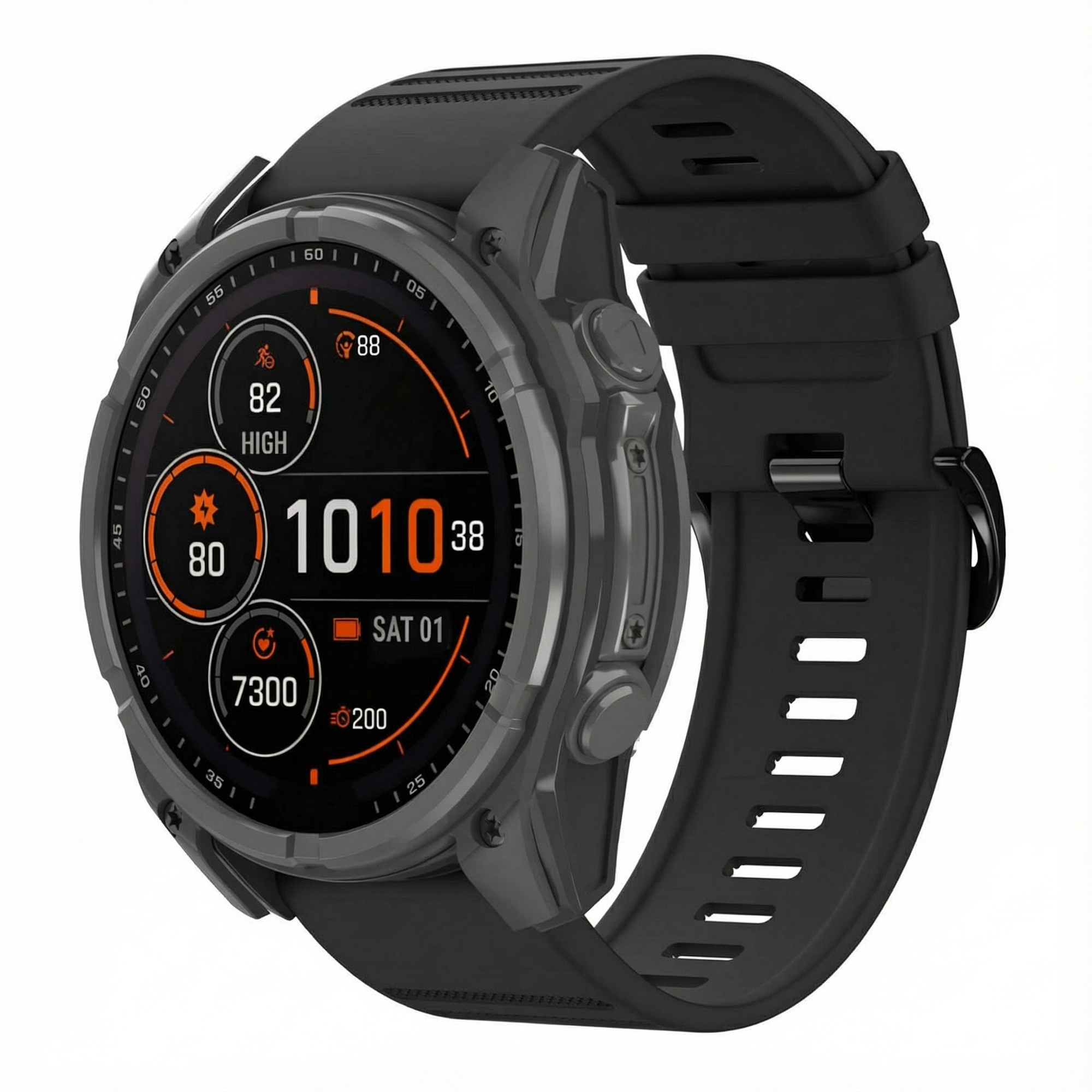 imoshion QuickFit® Stripe Siliconenbandje - Garmin 26 mm aansluiting - Zwart