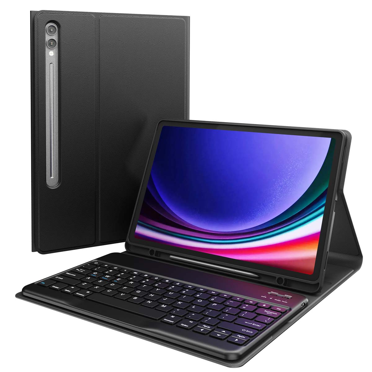 Accezz Bluetooth Keyboard Bookcase voor de Samsung Galaxy Tab S10 Plus / Tab S9 FE Plus / Tab S9 Plus - QWERTY / NL - Zwart