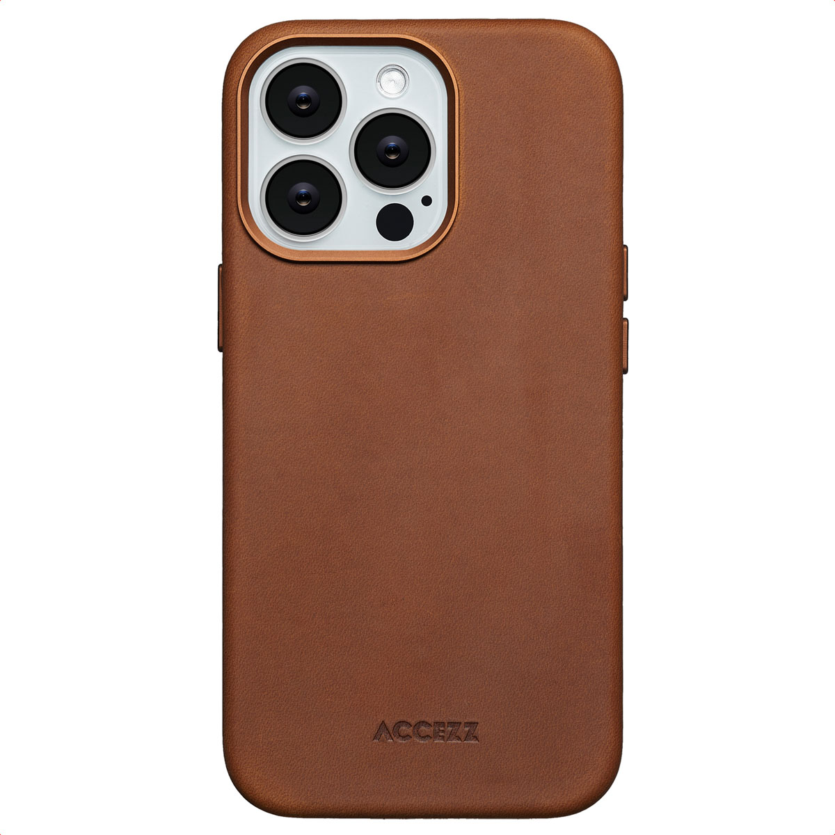 Accezz Vintage Leather Magsafe Backcover voor de Apple iPhone 13 Pro - Tabacco Cognac