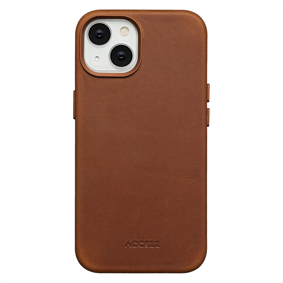 Accezz Coque MagSafe en cuir vintage Apple iPhone 14 - Tabacco Cognac