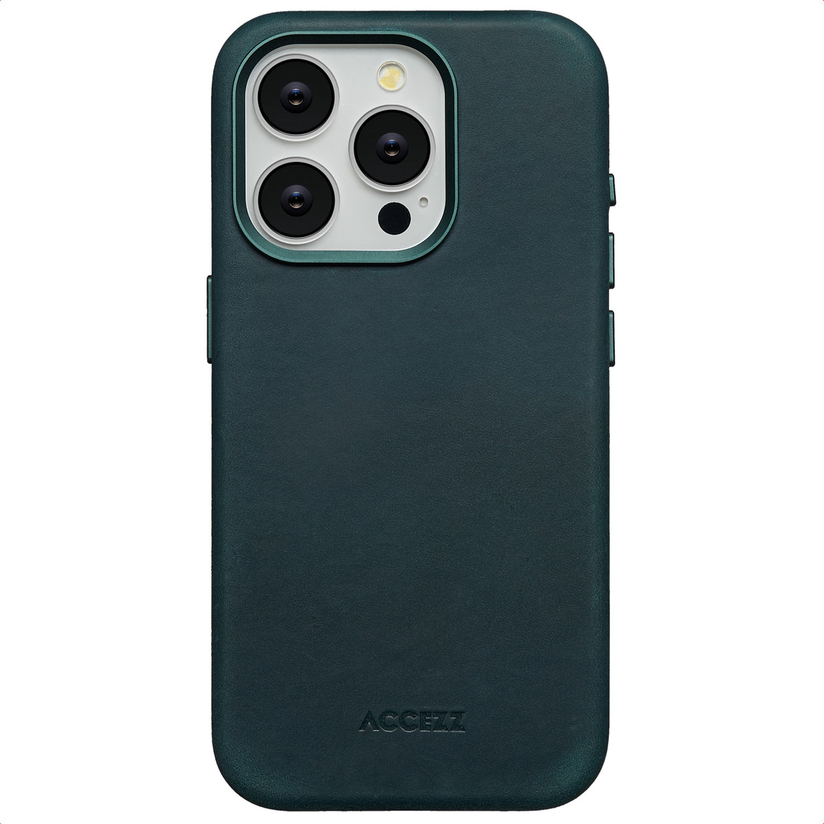 Accezz Vintage Leather Magsafe Backcover voor de Apple iPhone 15 Pro - Smokey Green
