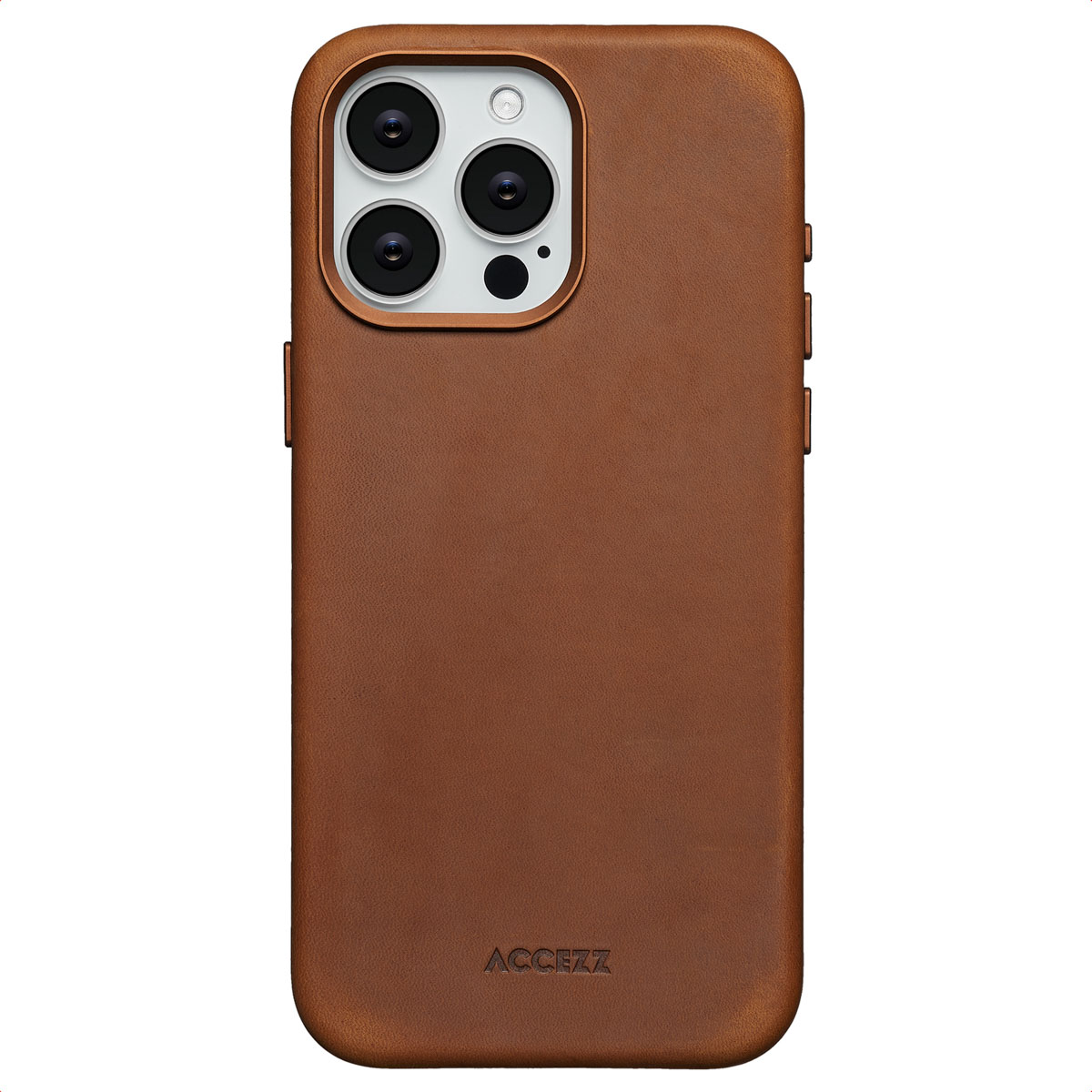 Accezz Vintage Leather Magsafe Backcover voor de Apple iPhone 15 Pro Max - Tabacco Cognac