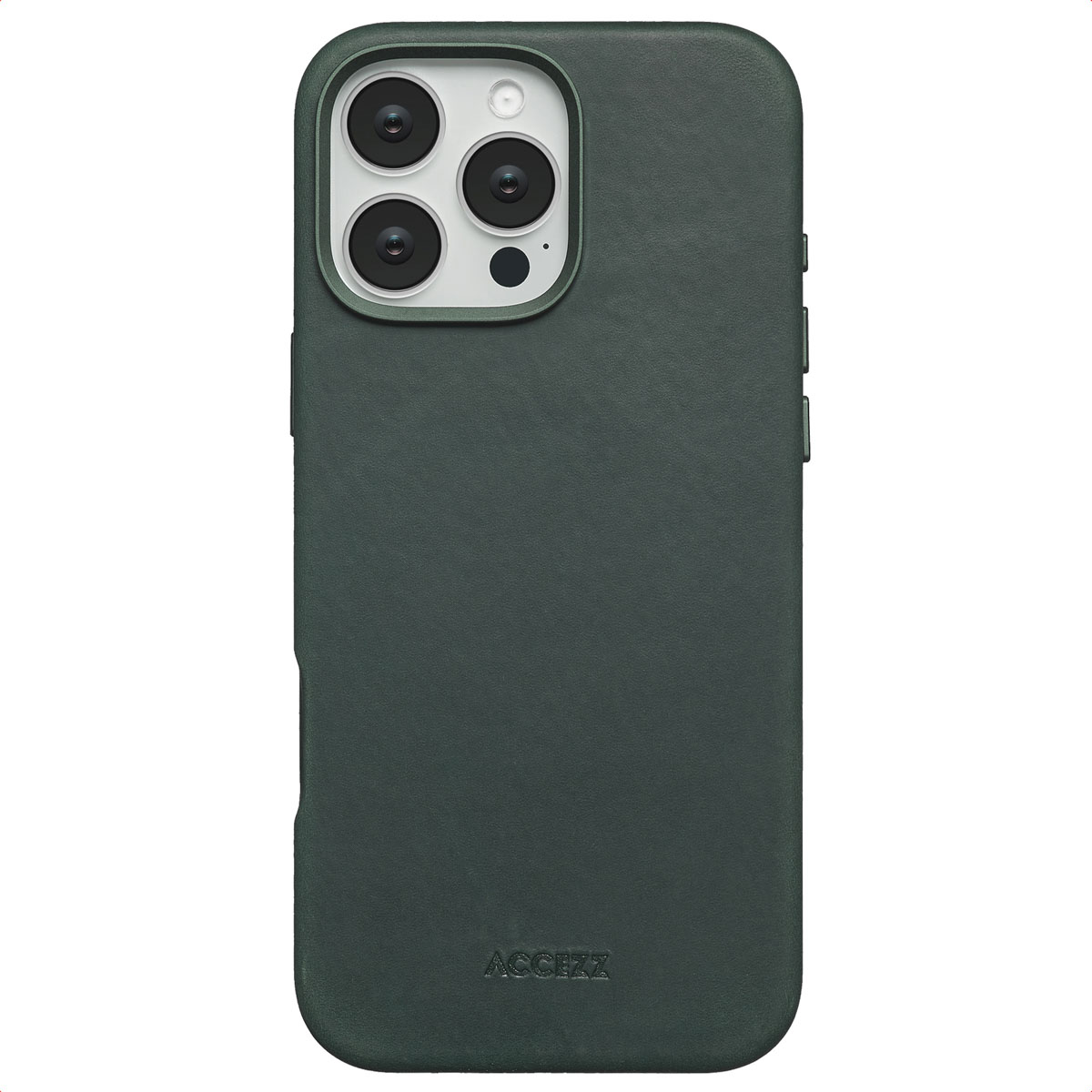 Accezz Coque MagSafe en cuir vintage Apple iPhone 16 Pro Max - Smokey Green