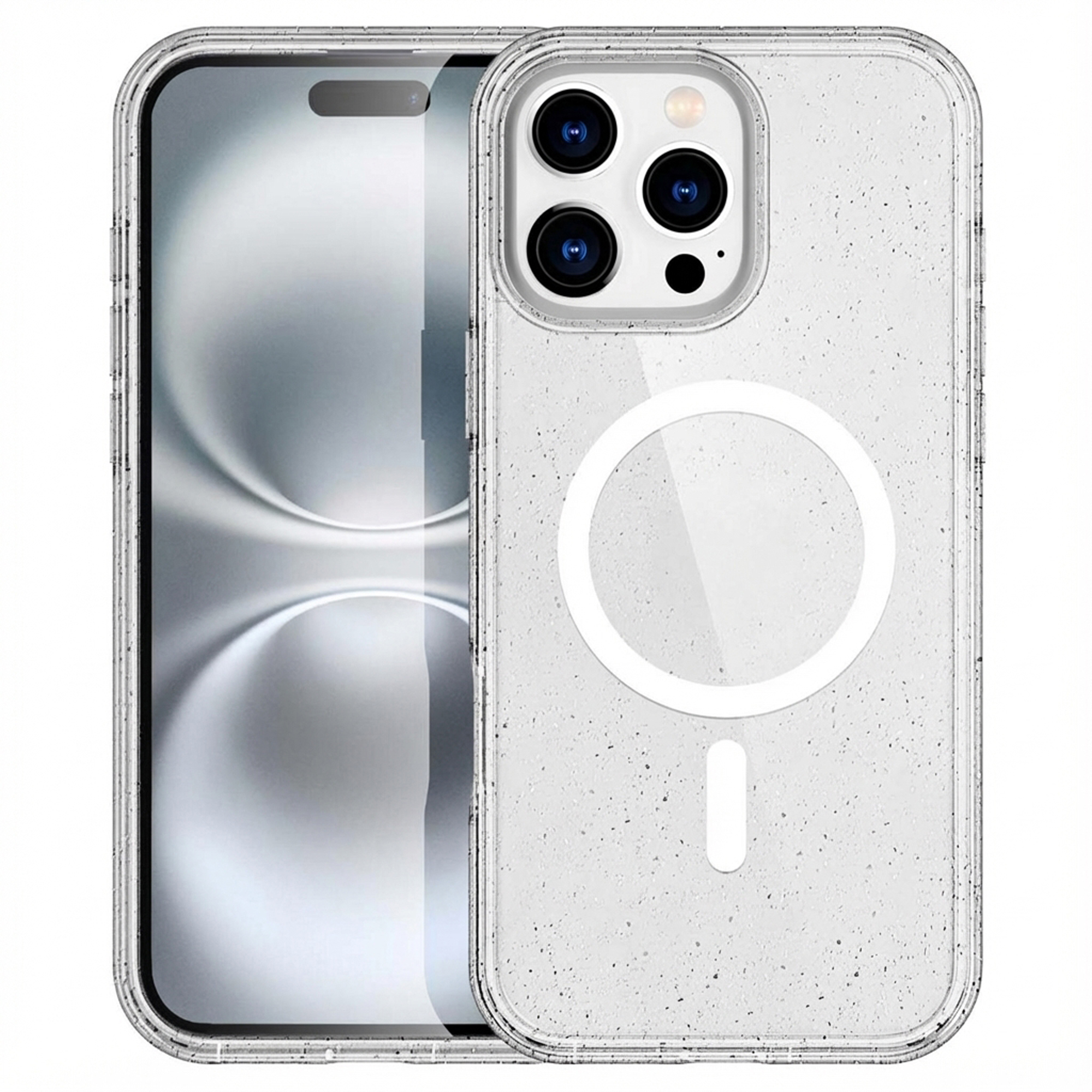 imoshion Coque Pailletée avec MagSafe Apple iPhone 16 Pro - Paillettes Transparent