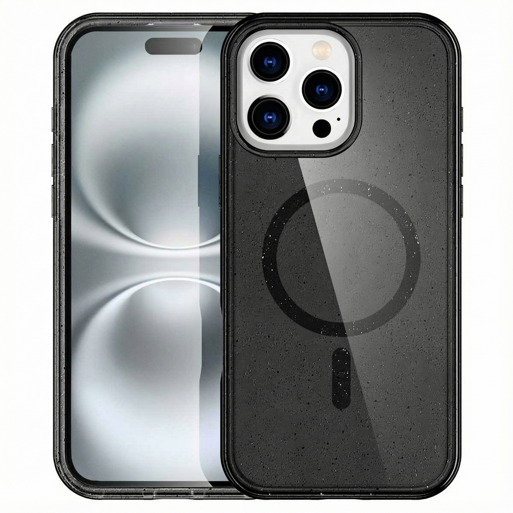 imoshion Coque Pailletée avec MagSafe Apple iPhone 16 Pro Max - Glitter Noir