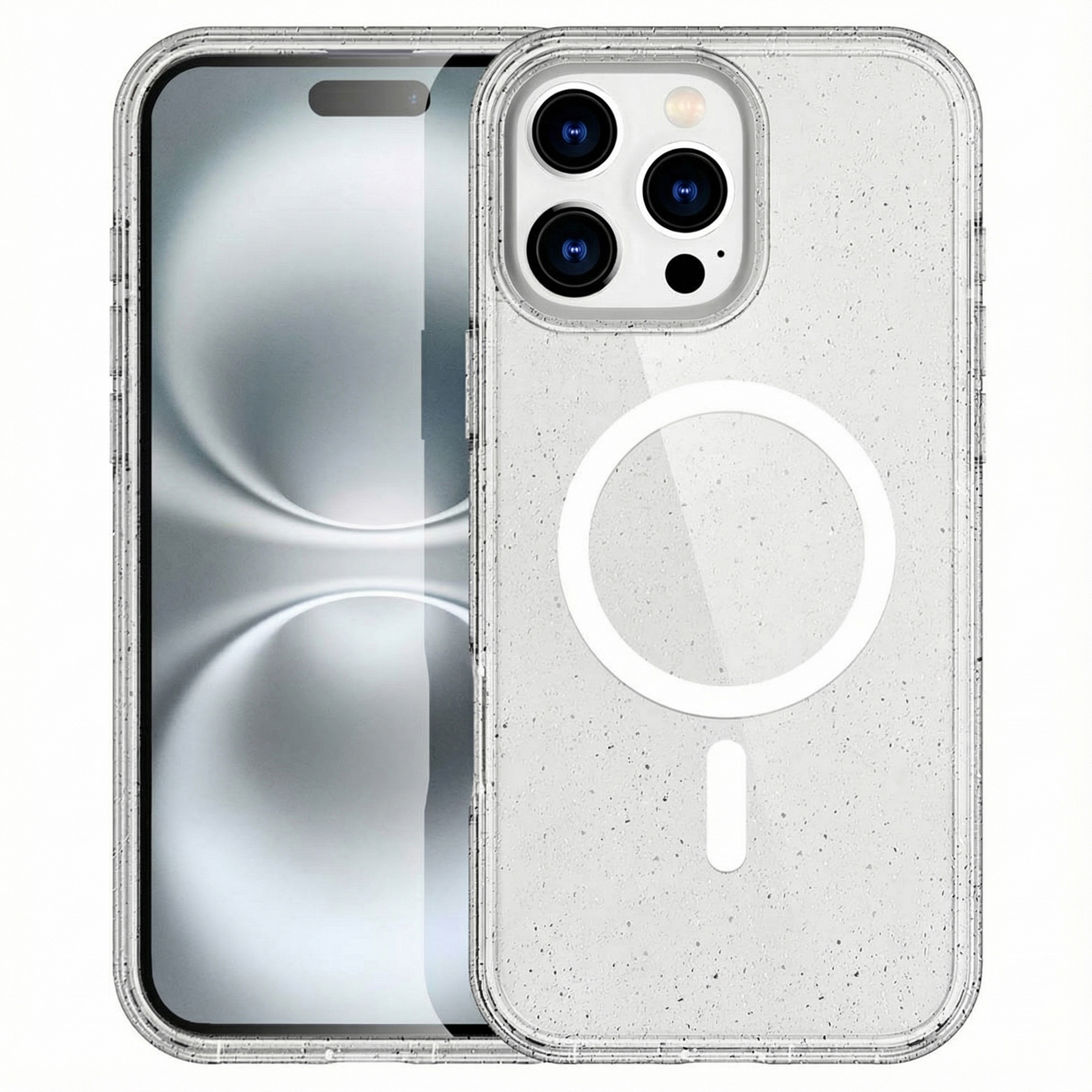 imoshion Coque Pailletée avec MagSafe Apple iPhone 16 Pro Max - Paillettes Transparent