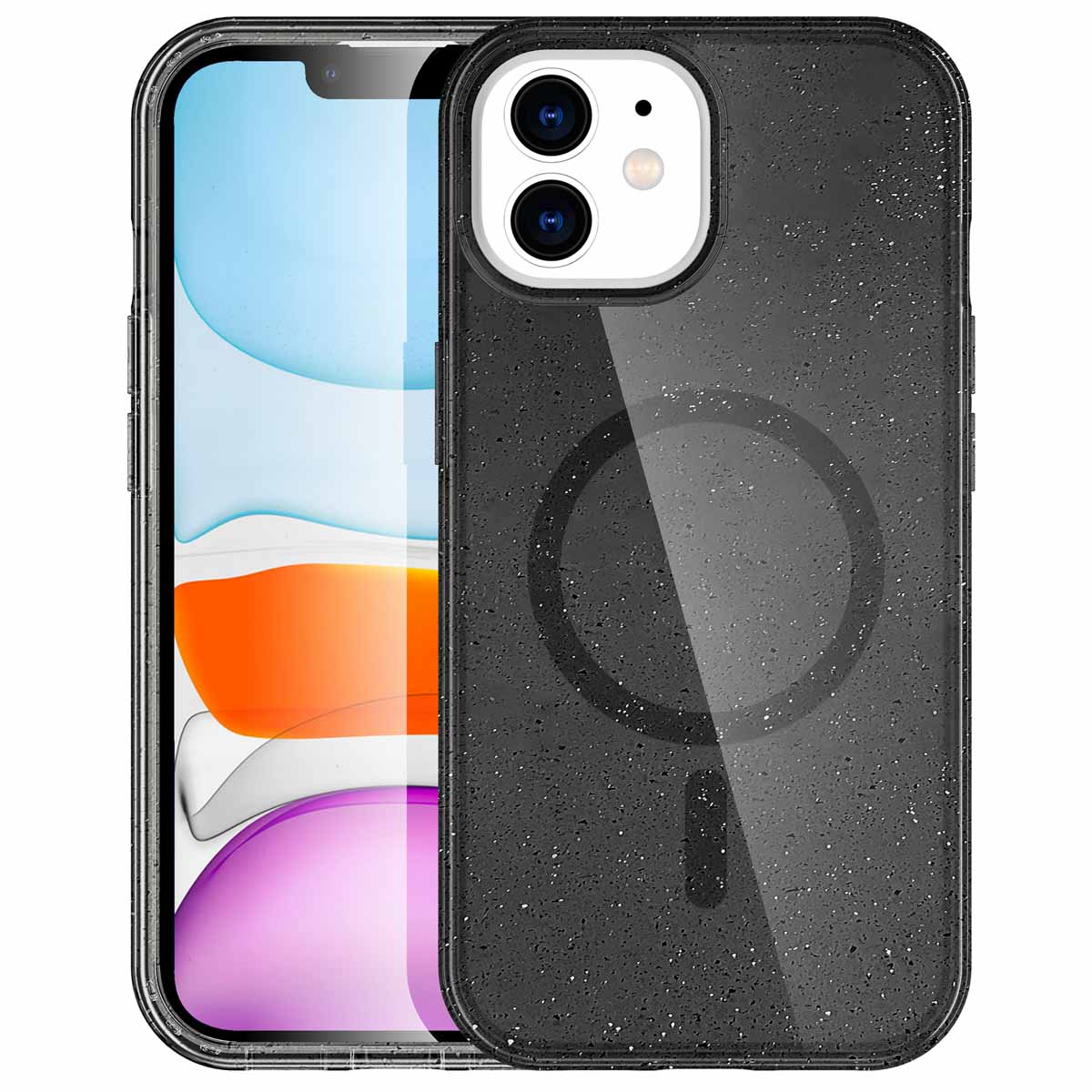 imoshion Coque Pailletée avec MagSafe Apple iPhone 12 (Pro) - Glitter Noir