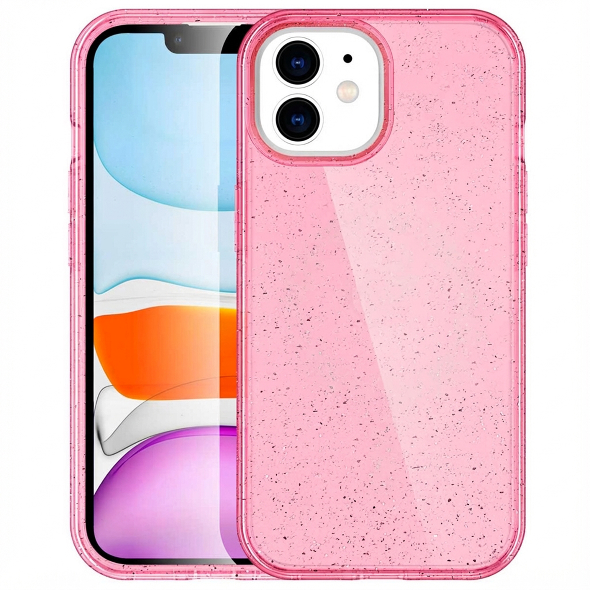 imoshion Coque Pailletée avec MagSafe Apple iPhone 12 (Pro) - Paillettes Rose