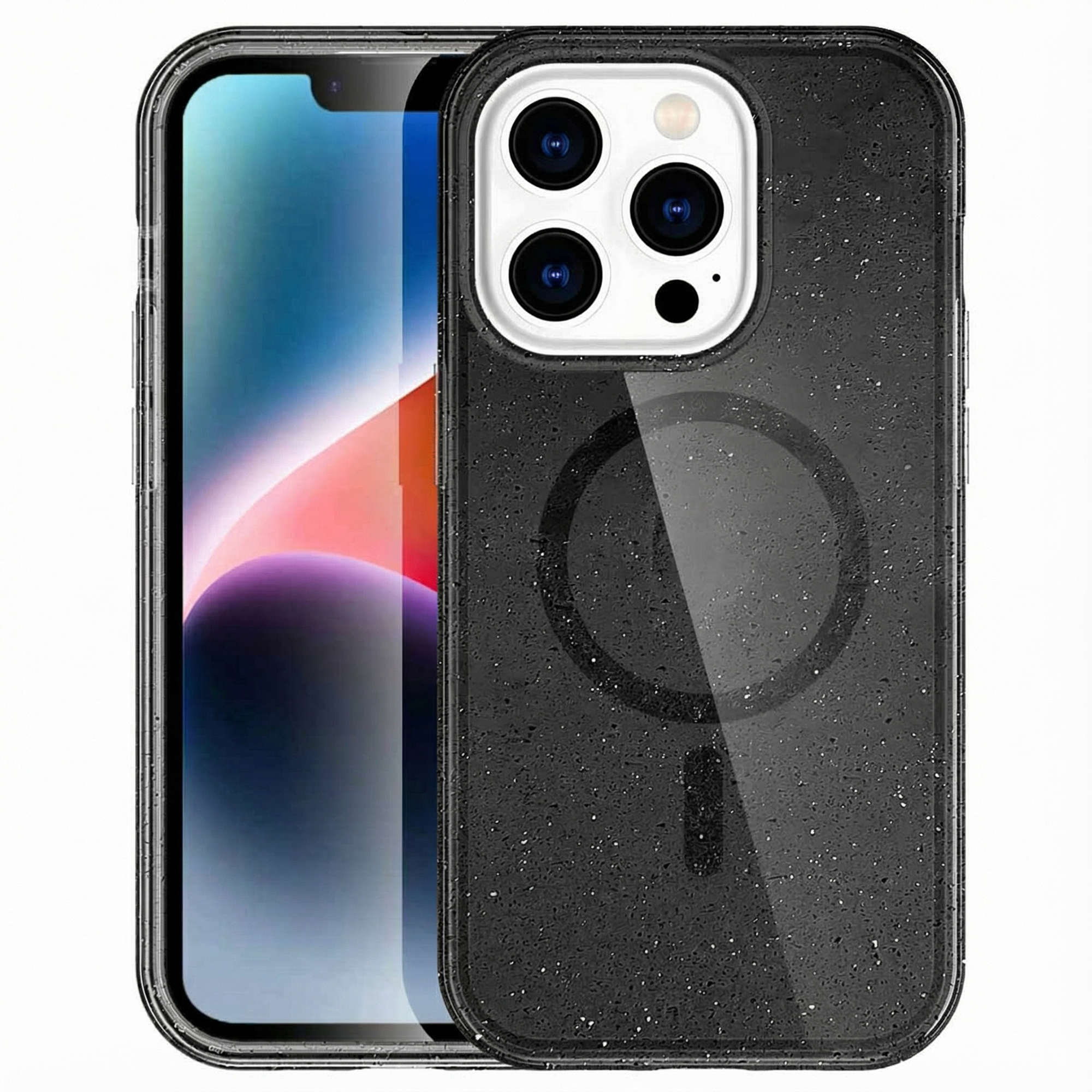 imoshion Coque Pailletée avec MagSafe Apple iPhone 14 Pro Max - Glitter Noir