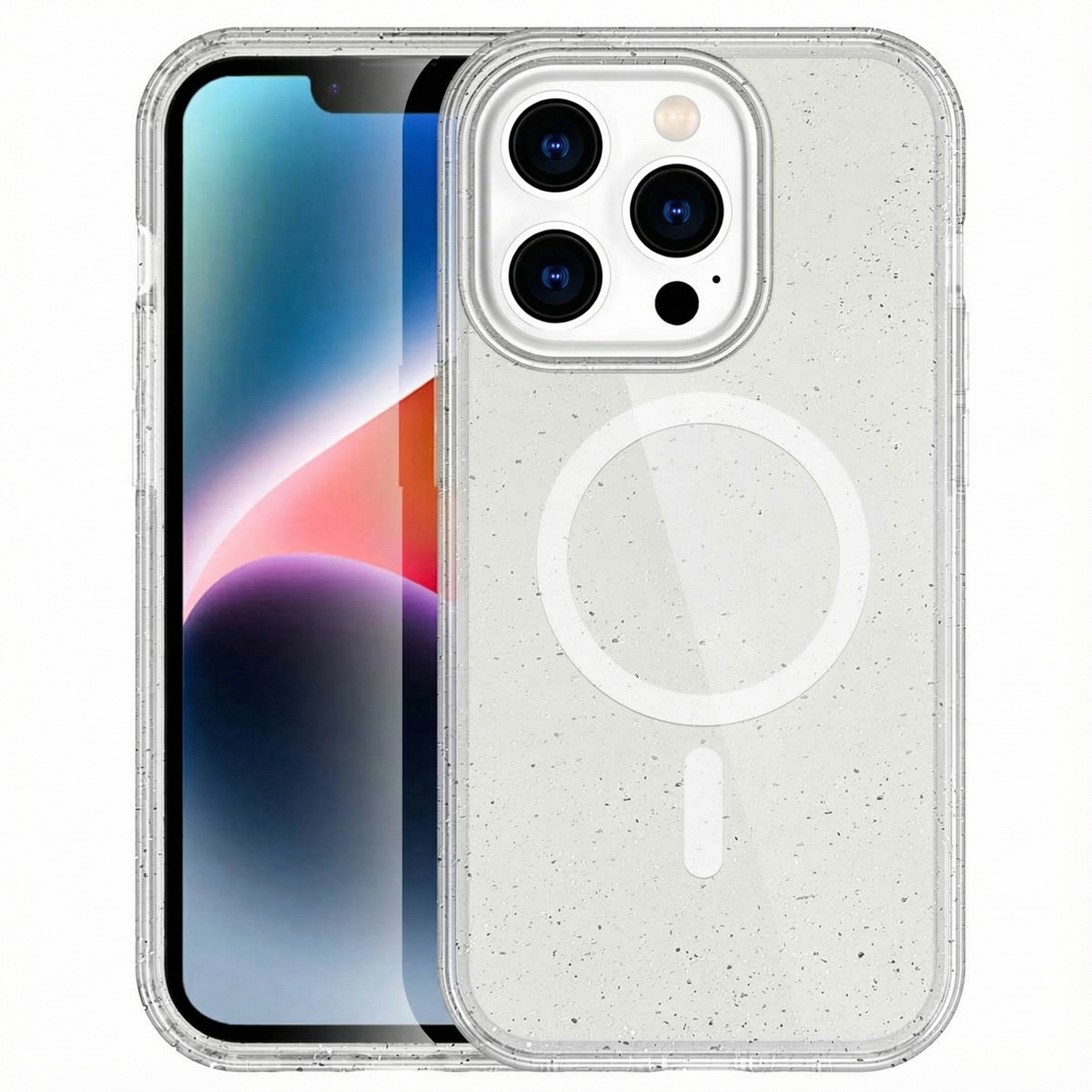 imoshion Coque Pailletée avec MagSafe Apple iPhone 14 Pro Max - Paillettes Transparent