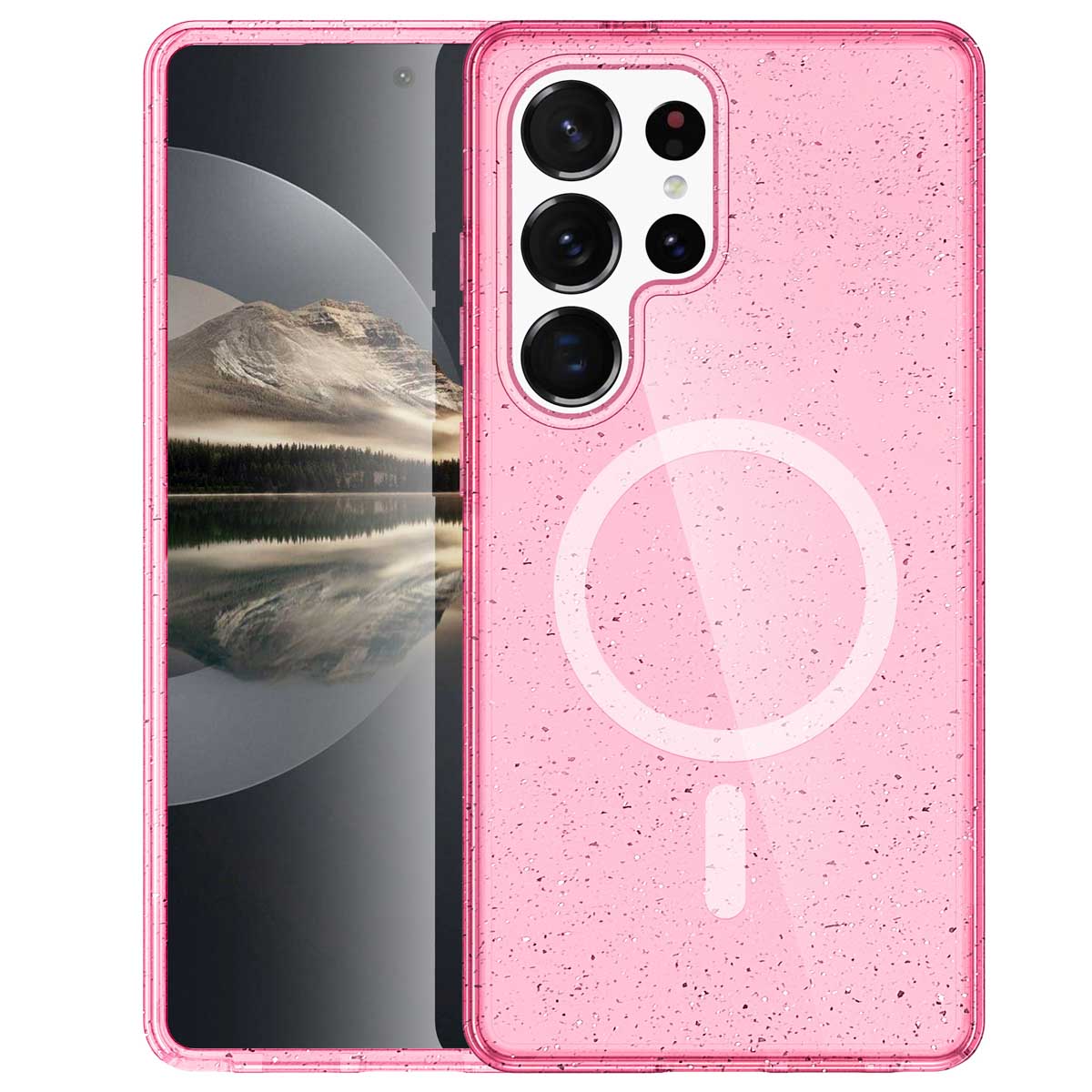 imoshion Coque Pailletée avec MagSafe Samsung Galaxy S24 Ultra - Paillettes Rose