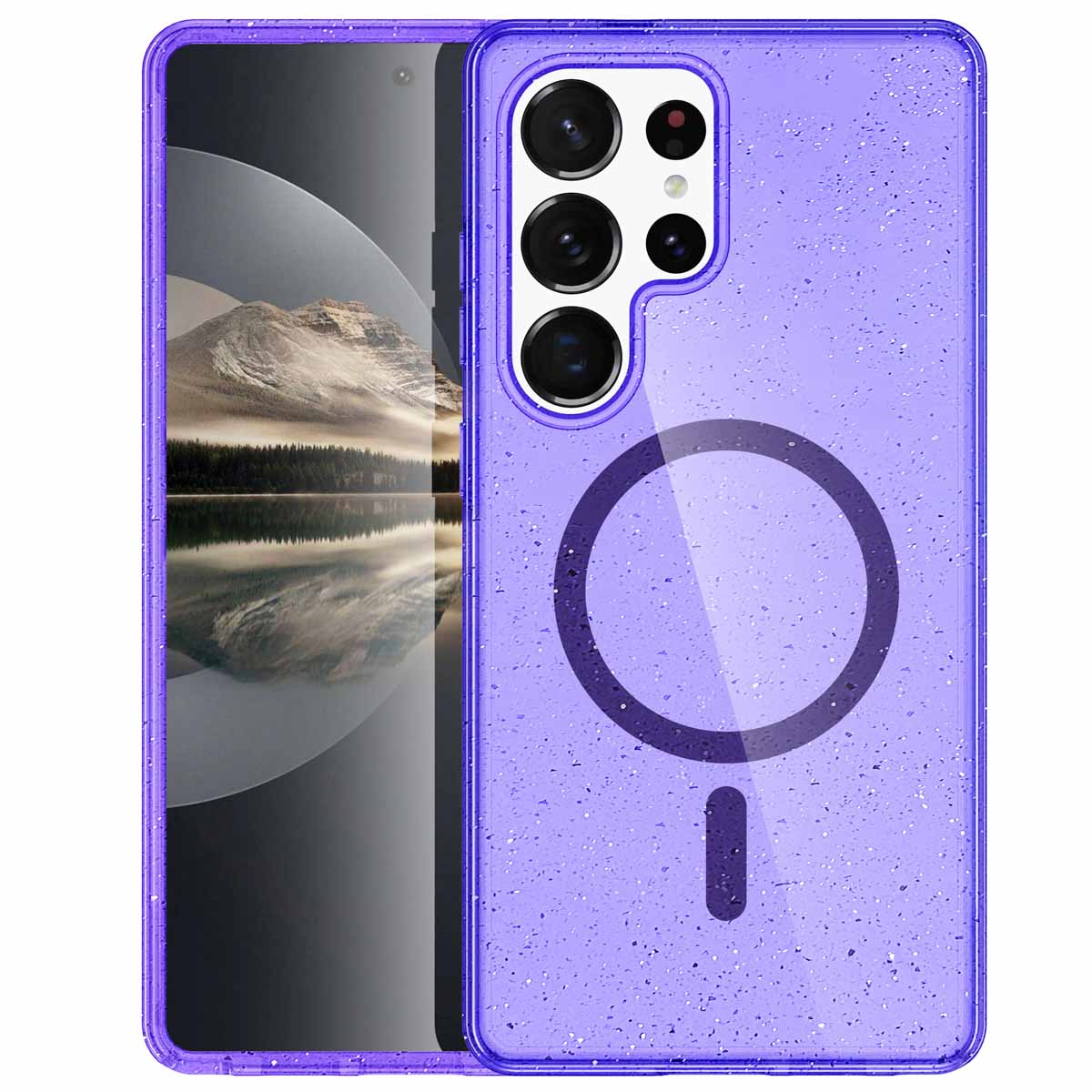 imoshion Coque Pailletée avec MagSafe Samsung Galaxy S24 Ultra - Paillettes Violet