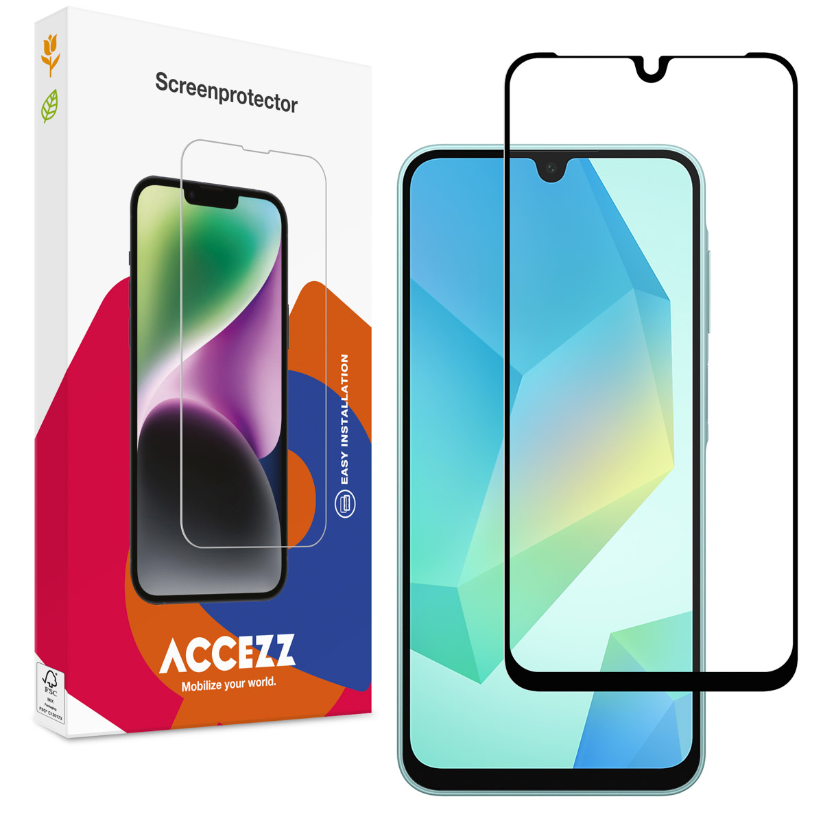 Accezz Gehard Glas Full Cover Screenprotector voor de Samsung Galaxy A16 / A17 / A26