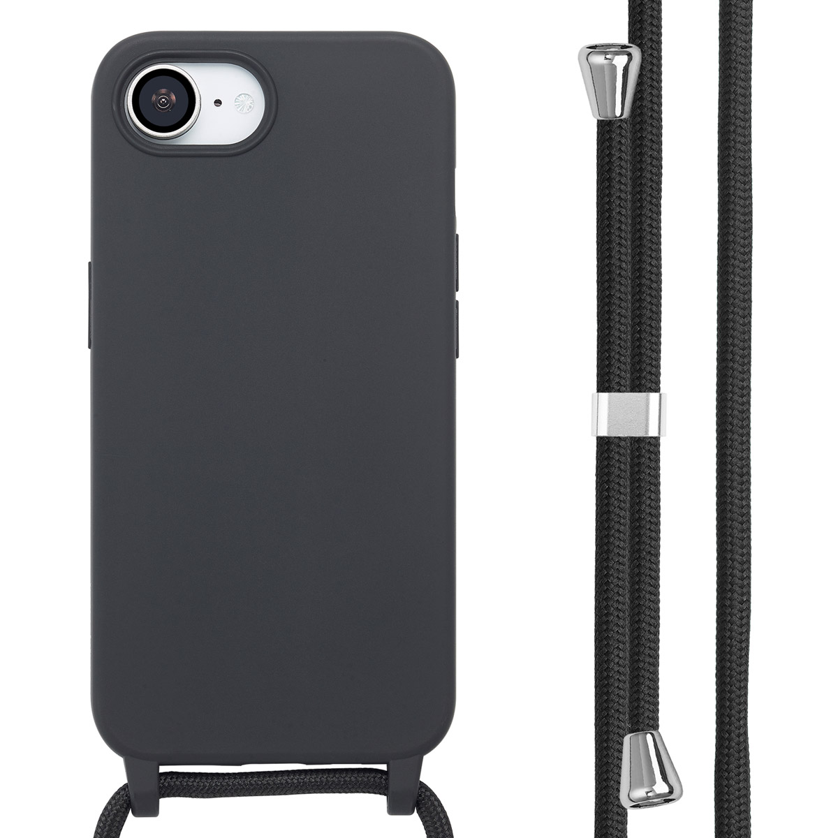 imoshion Coque en silicone avec cordon Apple iPhone 17e / 16e - Noir
